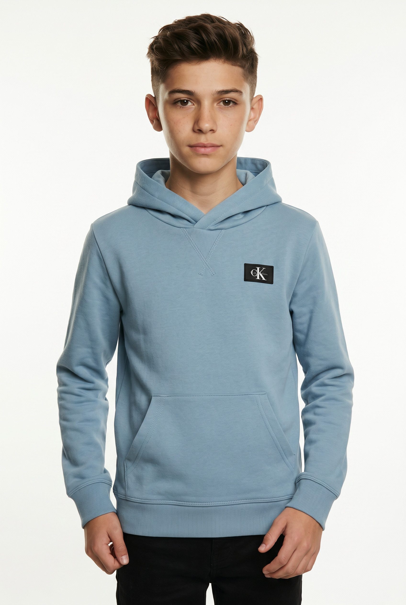 Calvin Klein Jeans Kapuzensweatshirt TERRY CK WOVEN LABEL HOODIE Regular fit mit Kapuze
