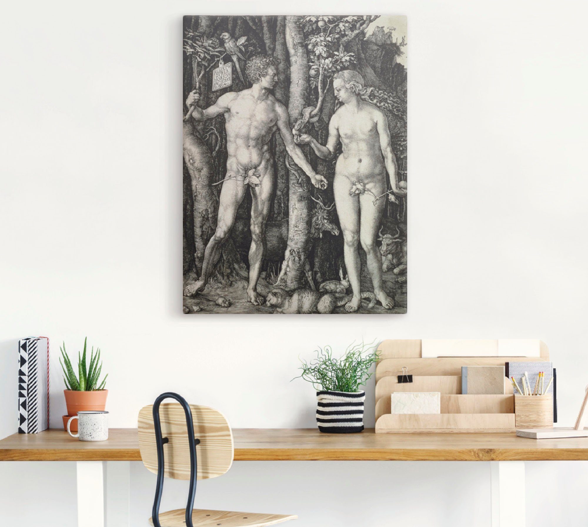 Artland Leinwandbild Adam und Eva. 1504, Religion (1 St), auf Holzrahmen gespannt