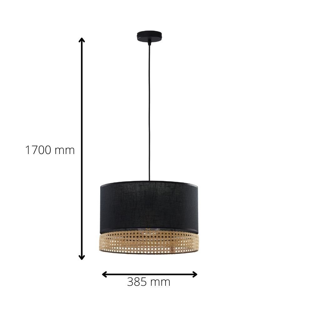 keine E27 Braun Pendellampe, Jay Hängeleuchte, Leuchtmittel und Pendelleuchte Angabe, in Schwarz 385mm, warmweiss, Pendelleuchte Nein, Hängeleuchte, enthalten: famlights