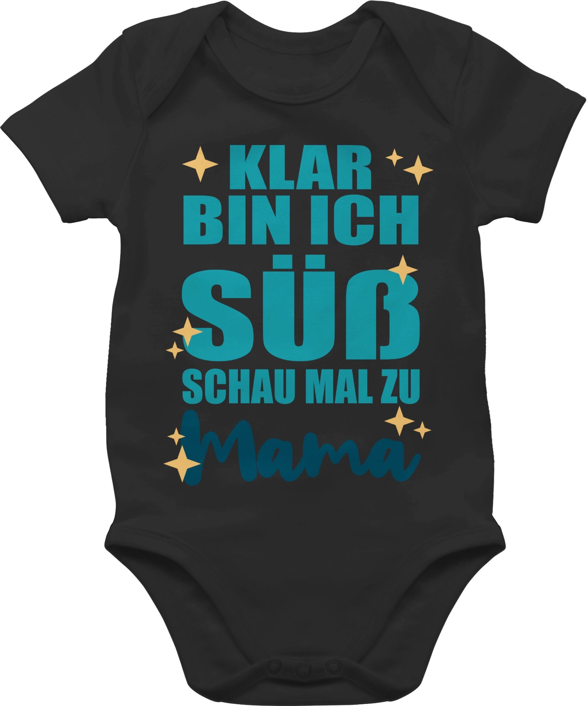 Shirtracer Shirtbody »Klar bin ich süß Blau Statement Sprüche Baby
