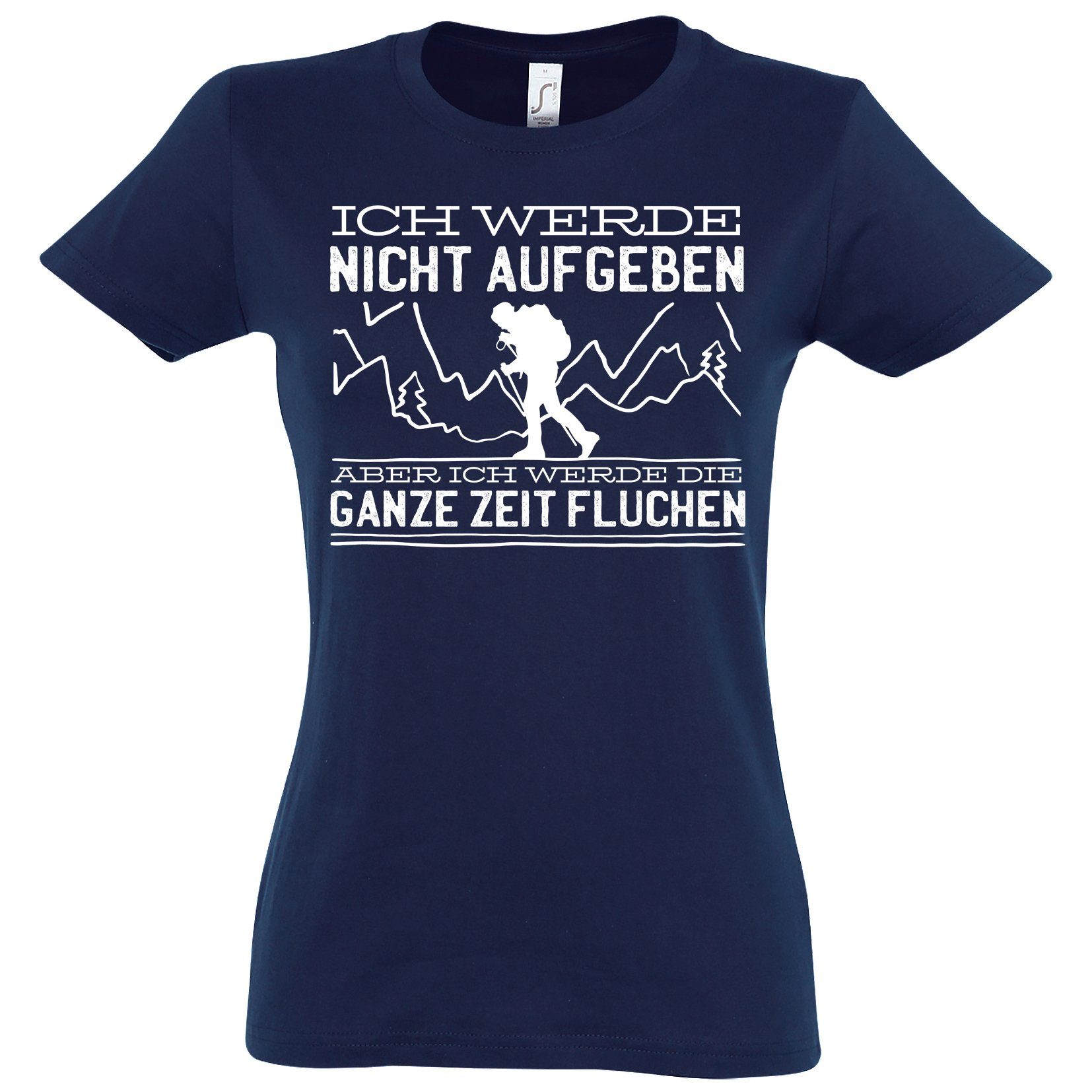 Damen Frontprint Designz Nicht T-Shirt Youth trendigem Aufgeben Wandern T-Shirt Navy mit