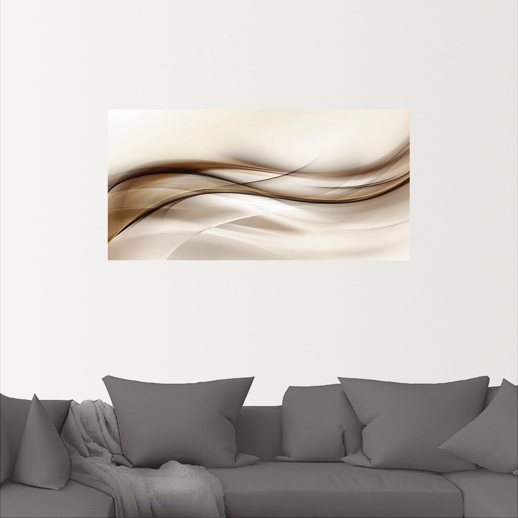 Artland Wandbild Braune abstrakte Welle, Muster günstig online kaufen