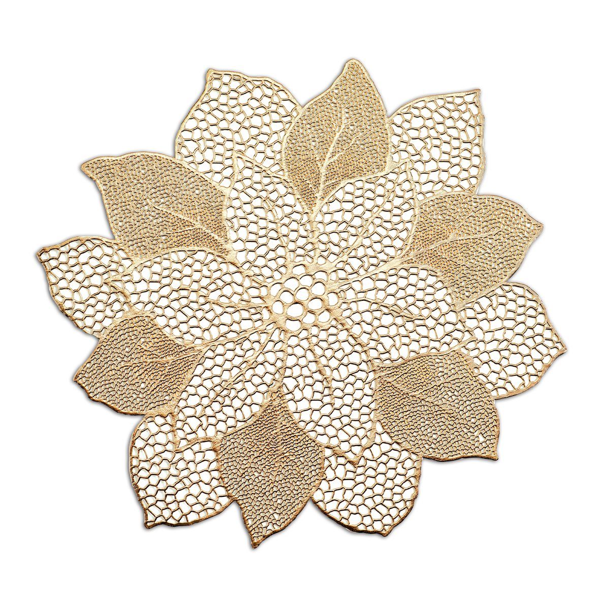 Zeller Present Platzset Flower, (1-St), Kunststoff, gold, 49 x 47 cm (1 Stück)