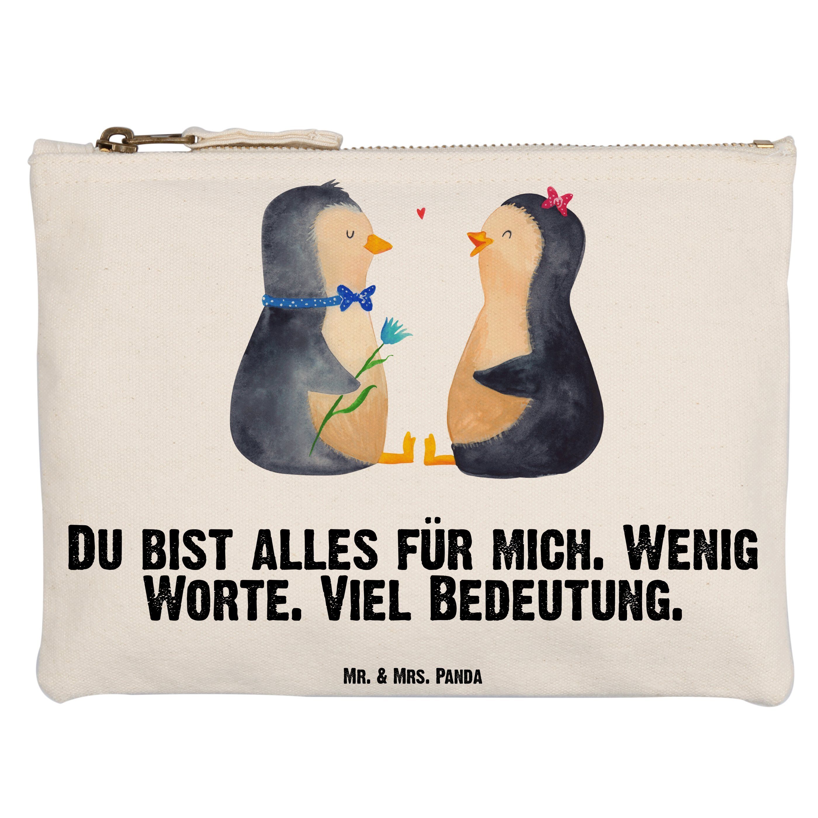 Mr. & Mrs. Panda Etui, - Liebe, Grösse - Weiß (1-tlg) Pärchen Große große XL Geschenk, Kosmetiktasche Pinguin