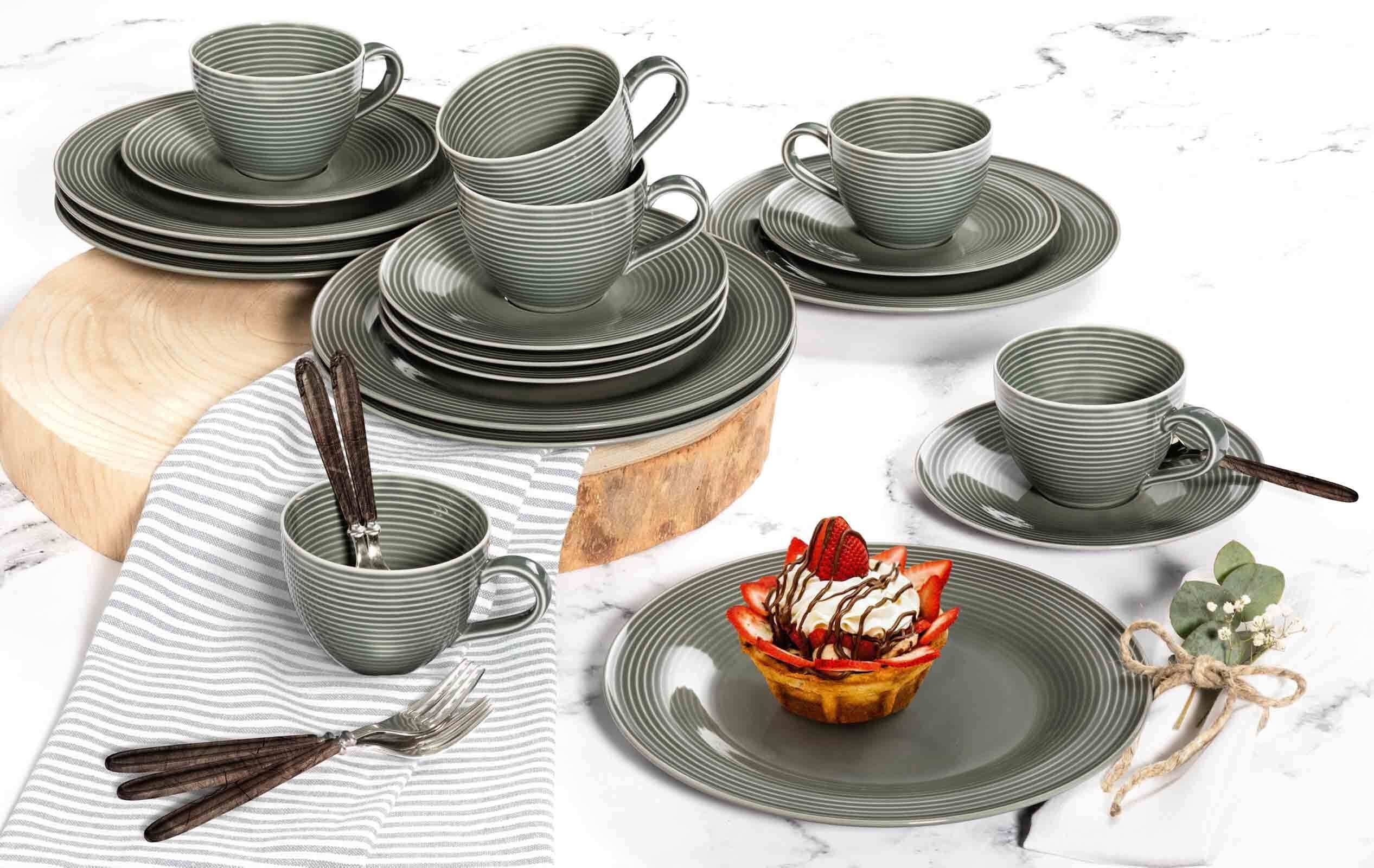 Seltmann Weiden Tasse Beat Color Glaze Milchkaffeetassen mit Untertassen, 12-tlg., Porzellan