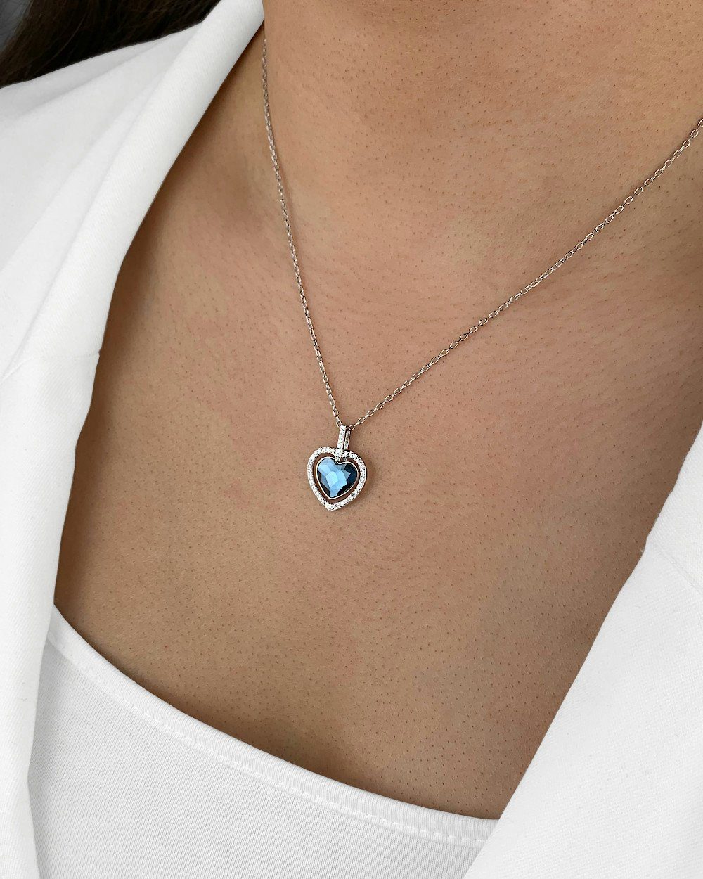 DANIEL CLIFFORD Herzkette 'Bella' Damen Halskette Silber 925 mit Herz Anhän günstig online kaufen