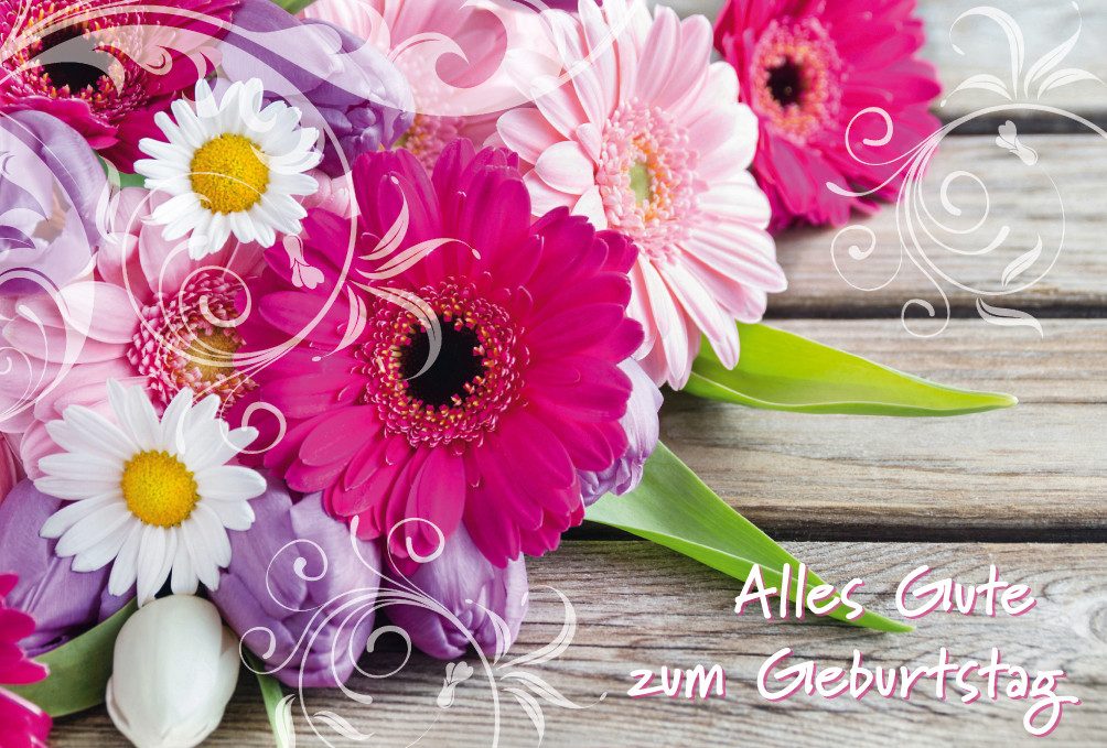 bsb-obpacher Geburtstagskarten, Geburtstagskarte mit Blumenstrauß, mit Umschlag