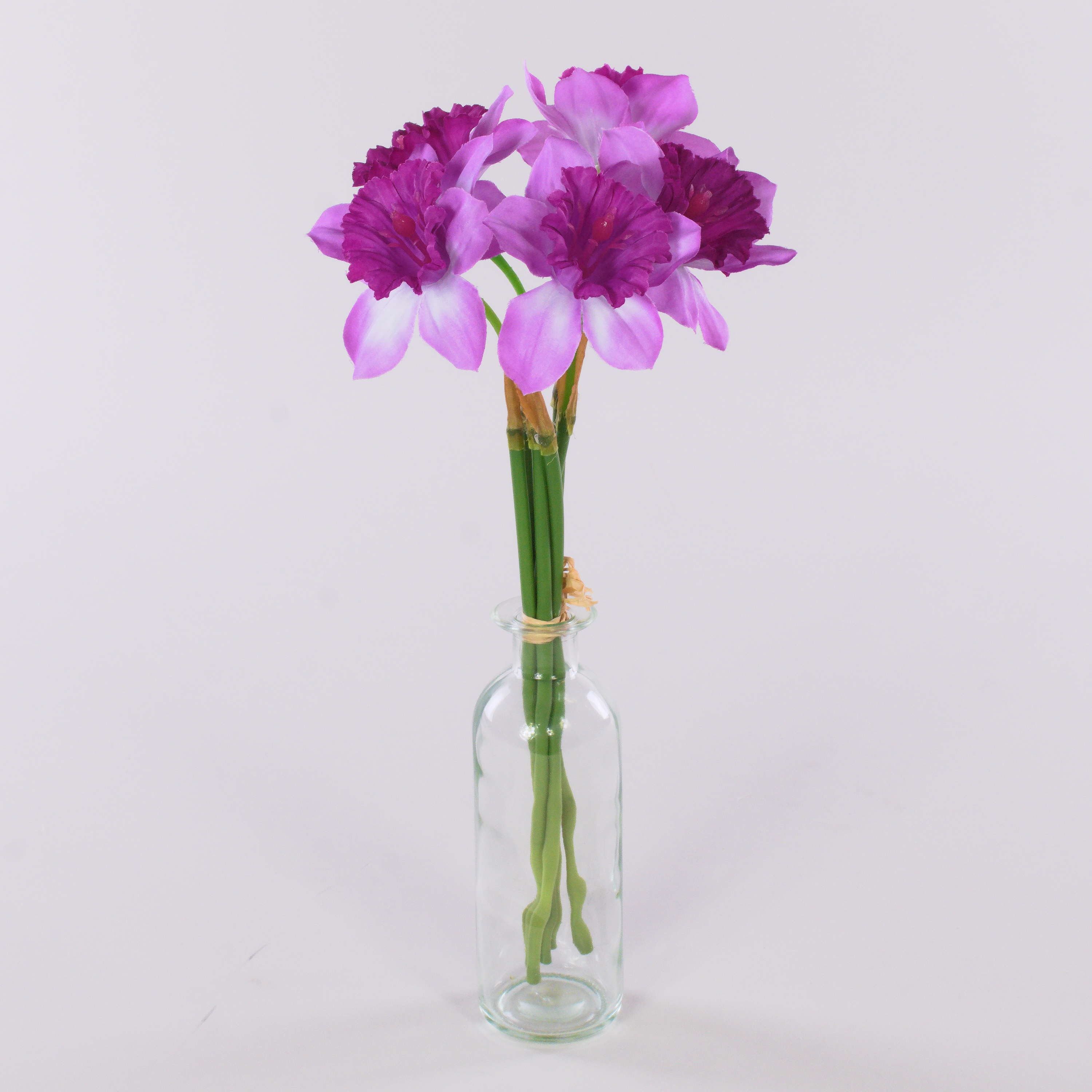 Kunstblumenstrauß Künstlicher Narzissen Strauß LELA, rosa-pink, 35cm, Ø20cm Narzisse, artplants, Höhe 35.0 cm