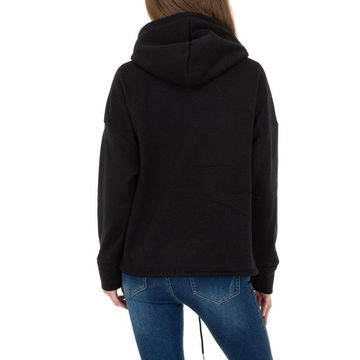 Ital-Design Sweatshirt Damen Freizeit Kapuze Stretch Sweatshirt in Schwarz
