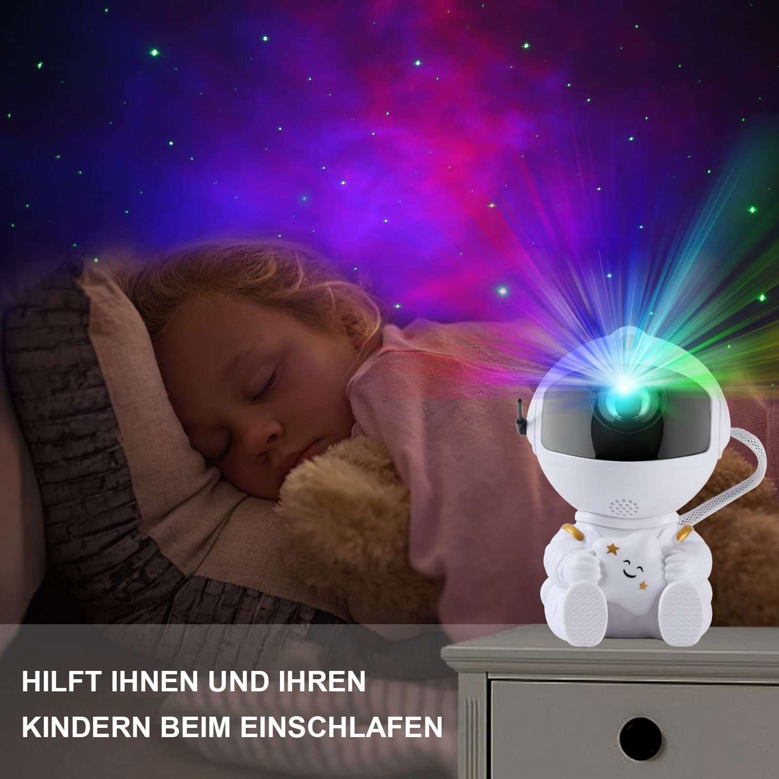 für Projector, Erwachsene Geschenke Lampe Kinder Weihnachten Nachtlicht Deko Sternenhimmel Weiß LED und Nachtlicht Laybasic Dekoration AstronautStar, Galaxy Projektor,LED