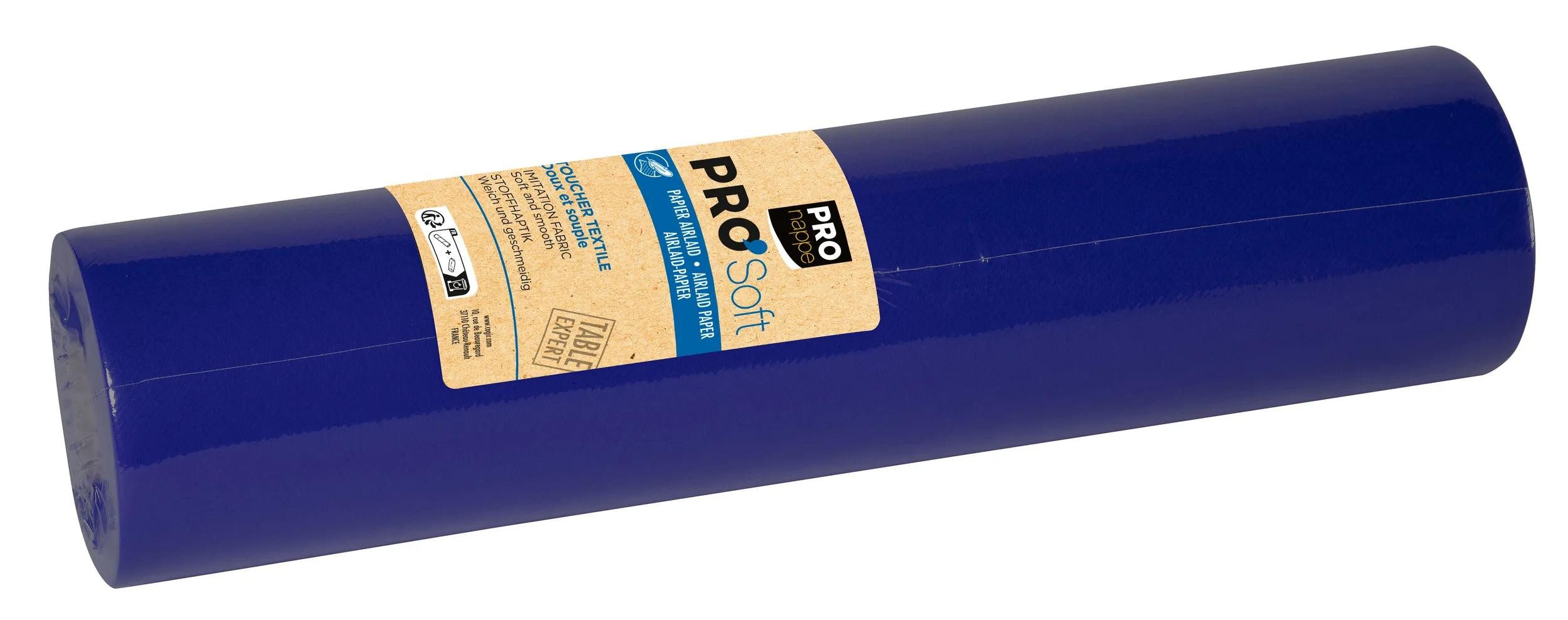 PROnappe Tischband 4x Узкие скатерти auf Rolle, Airlaid 24x0,40m Marineblau R532410I, Tête-à-tête airlaid (Intissé, non tiss)