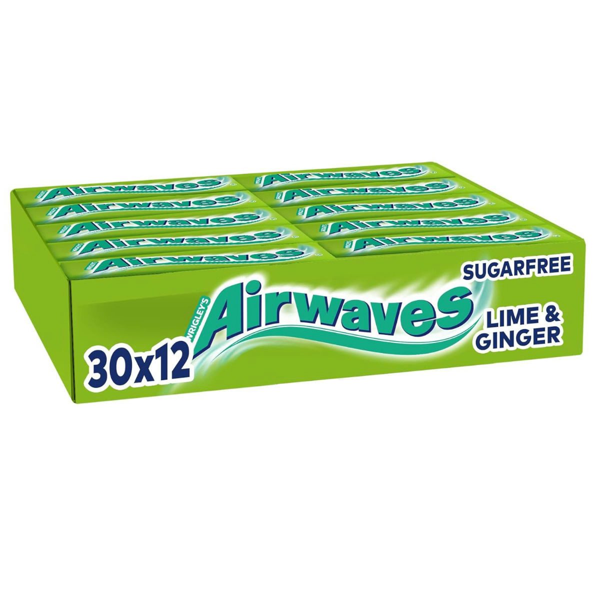 Airwaves Süßigkeit, Airwaves Lime und Ginger einzeln verpackt Thekendisplay 30x12er