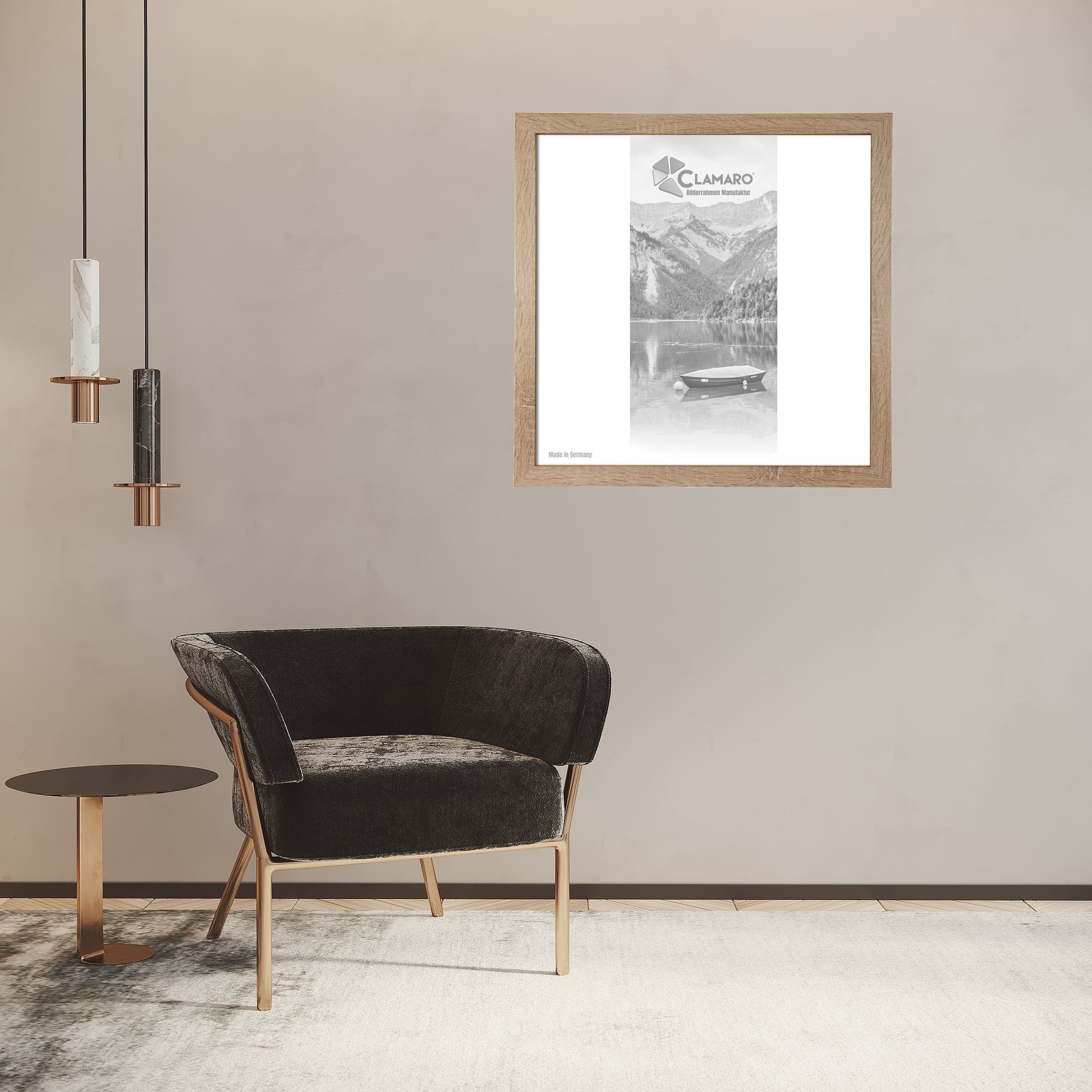 Bilderrahmen 'Collage' Acrylglas, MDF Rückwand Rahmen und Clamaro Sonama Quadratisch FSC® Aufhänger Eiche Holz inkl.