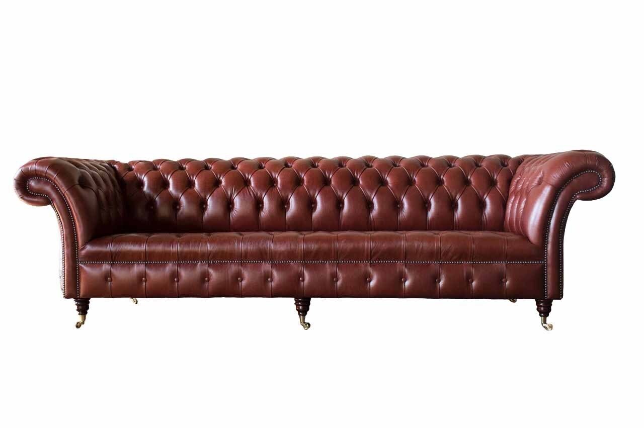 JVmoebel Sofa Ledersofa Sofa 4 Sitzer Sofas Design Chesterfield Leder Couch Möbel, Made In Europe