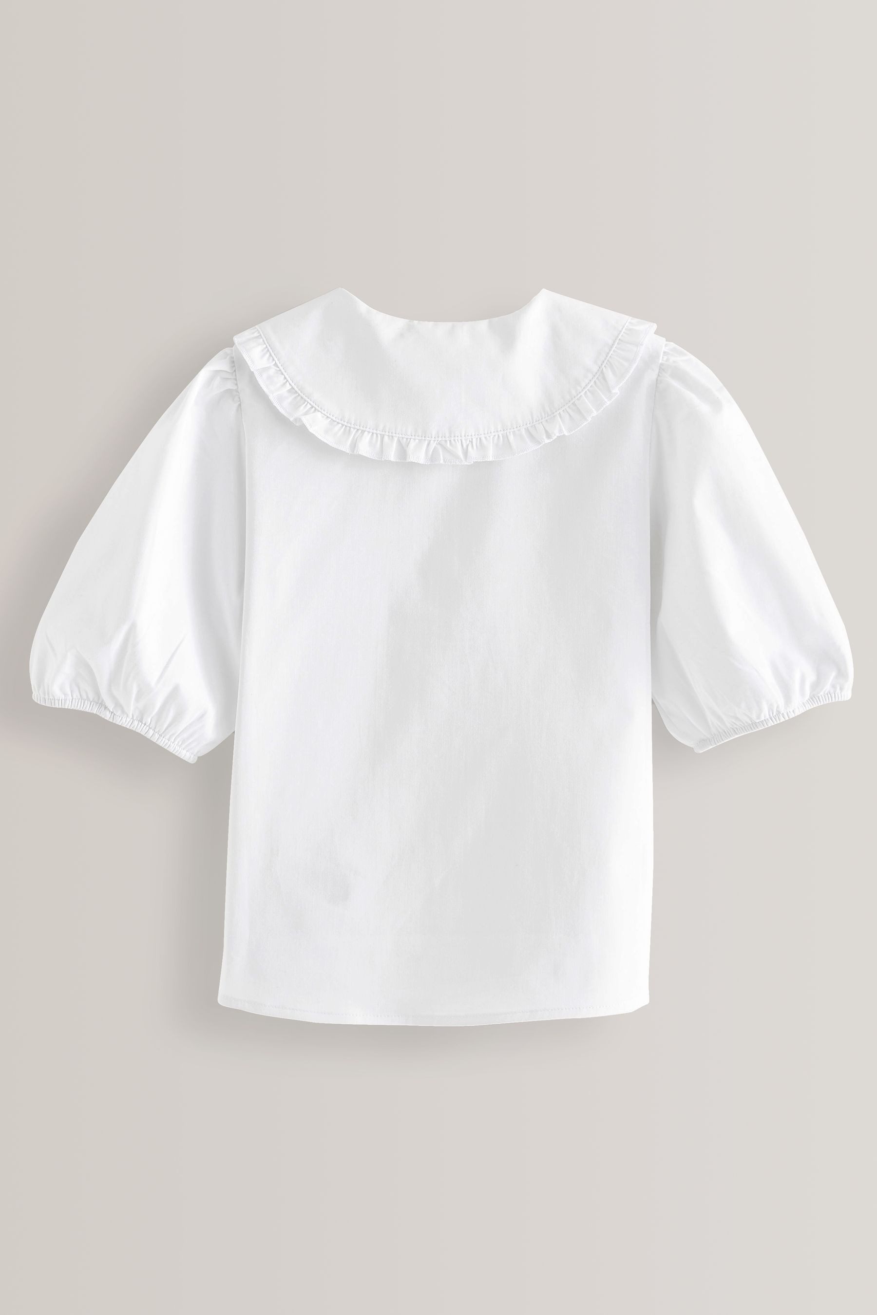 Next Langarmbluse Bluse mit Rüschenkragen und hohem Baumwollanteil (1-tlg)