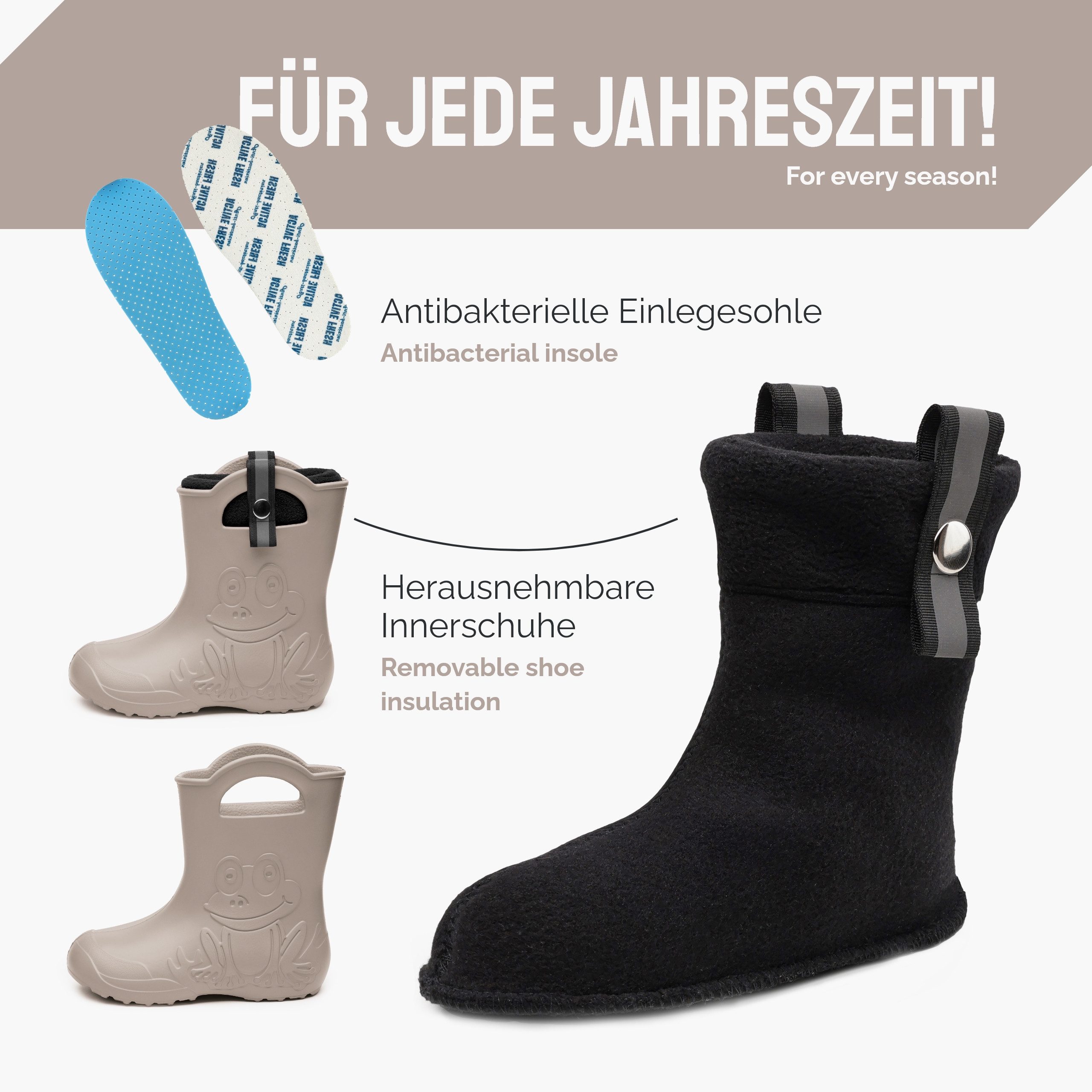 Ladeheid Kinder Federleichte Gummistiefel Thermo mit Fütterung LA-CA-Frog245 Gummistiefel