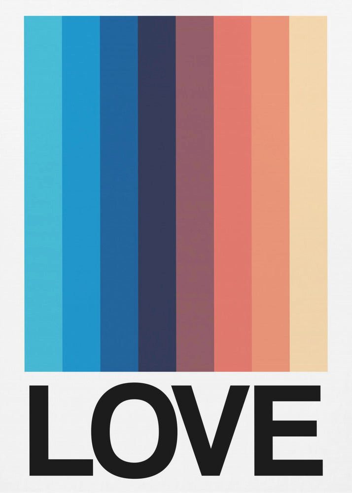 Papermoon Poster "Mirror Stripe LOVE" von Frances Collett, 250 g/m² Galeriedruck, Mit oder ohne Rahmen, brillante UV-beständige Farben, Made in Germany