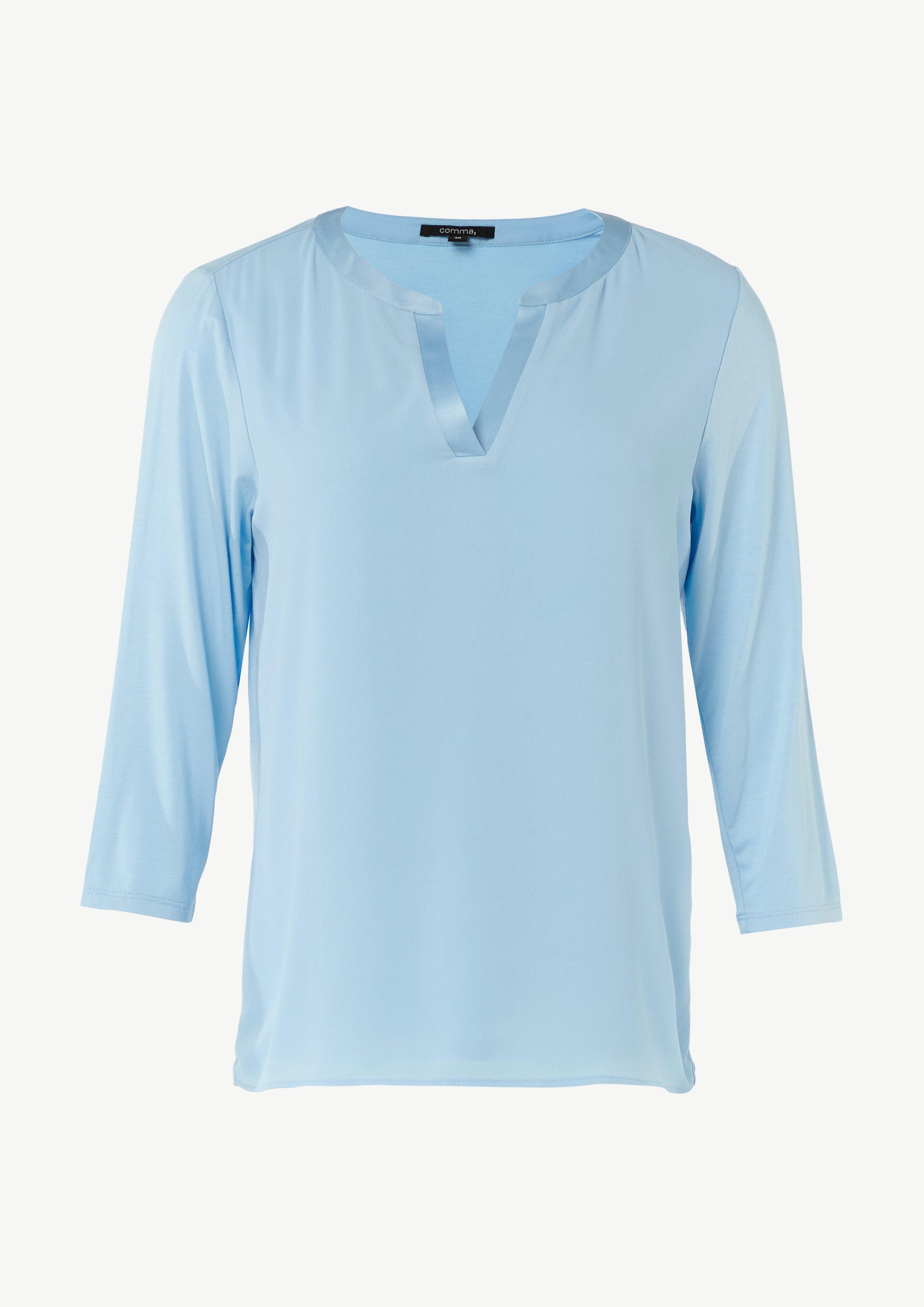Shirttop Jersey-Shirt im Farbricmix mit 3/4-Ärmeln
