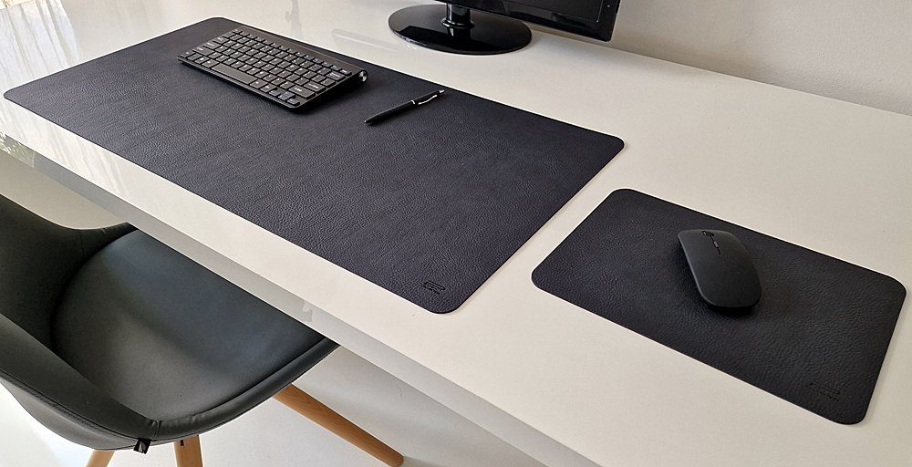 Profi Mats Schreibtischunterlage Schreibtischunterlage Just Kunst Leder 80x38cm mit Mauspad 29x20cm