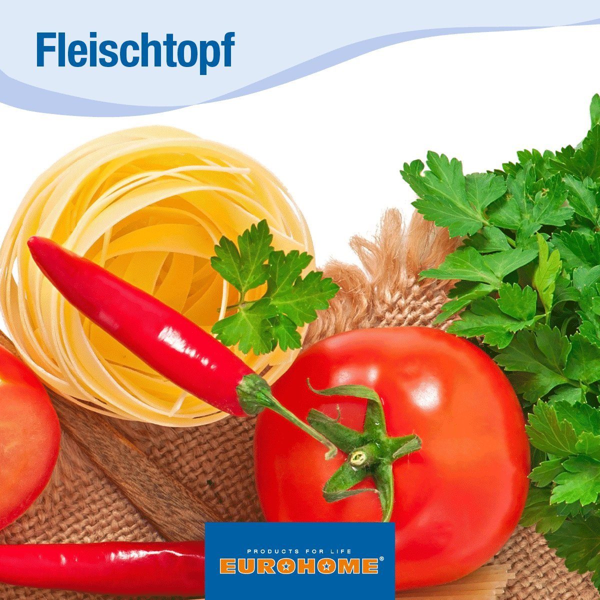 EUROHOME Fleischtopf Bratentopf mit Glasdeckel passgenau und induktionsgeeignet, Edelstahl (1-tlg., Kochtopf Edelstahl Ø16 cm), Topf alle Herdarten, Universaltop mit Messskala