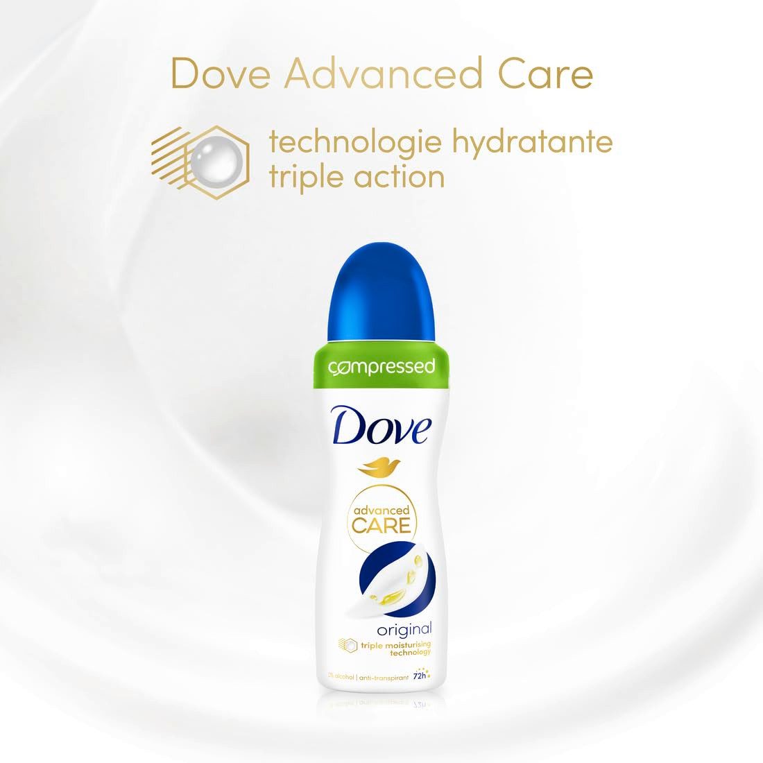 DOVE / UNILEVER Deo-Spray 6x Dove Advanced Care Deodorant Anti-Transpirant Original, 100ml, 6-tlg., komprimiert