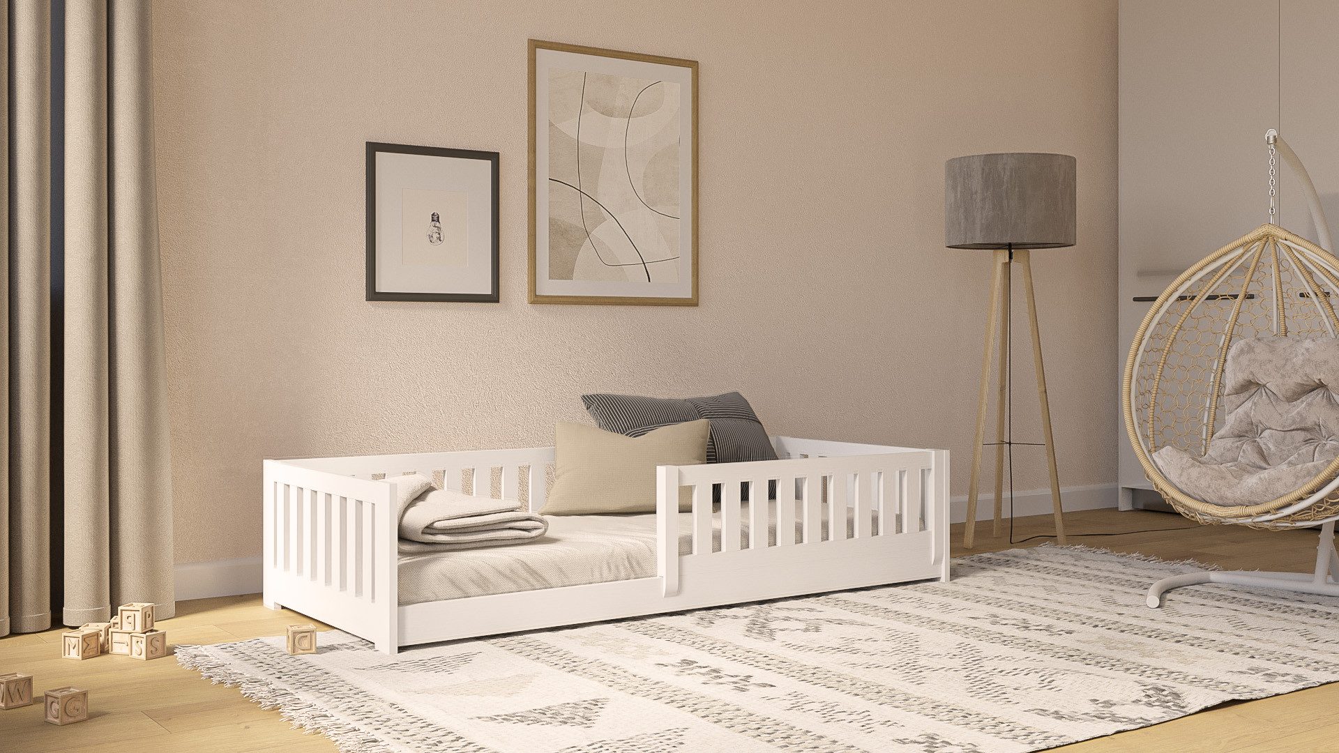 thematys Kinderbett Bodenbett mit Rausfallschutz für Kinder - MADE IN EU - günstig online kaufen