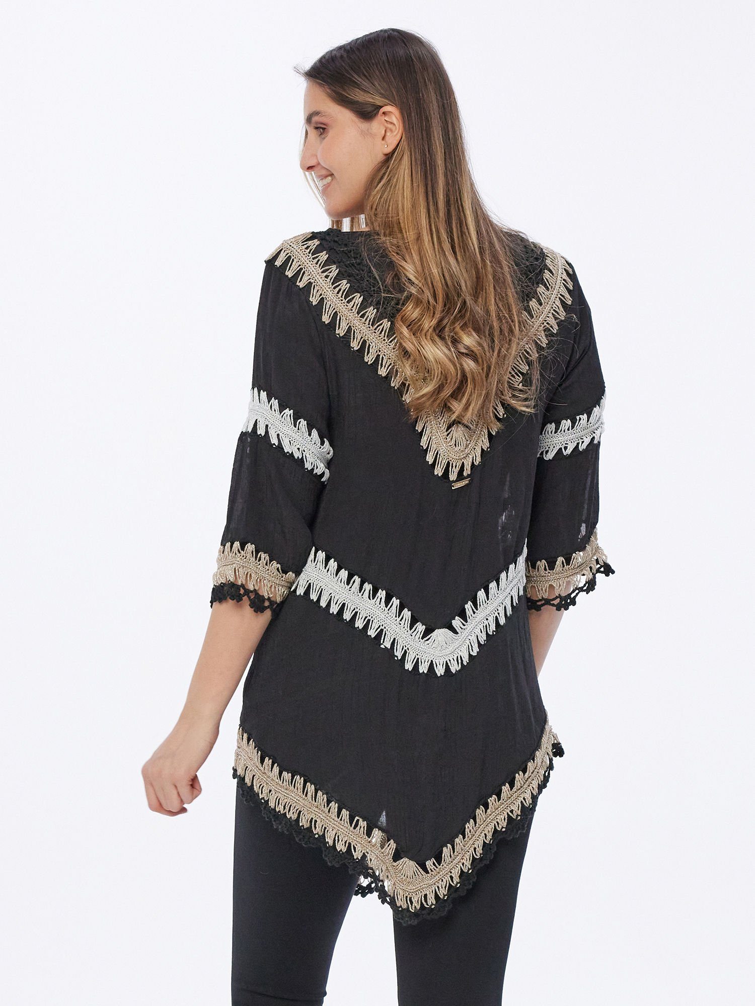 Sarah Kern Tunika Poncho figurumspielend in Häkeloptik günstig online kaufen