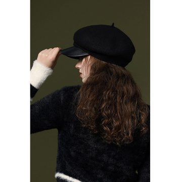 FIDDY Baskenmütze Beret Damen Winddicht und Warm Retro Herbst und Winter (1-St)