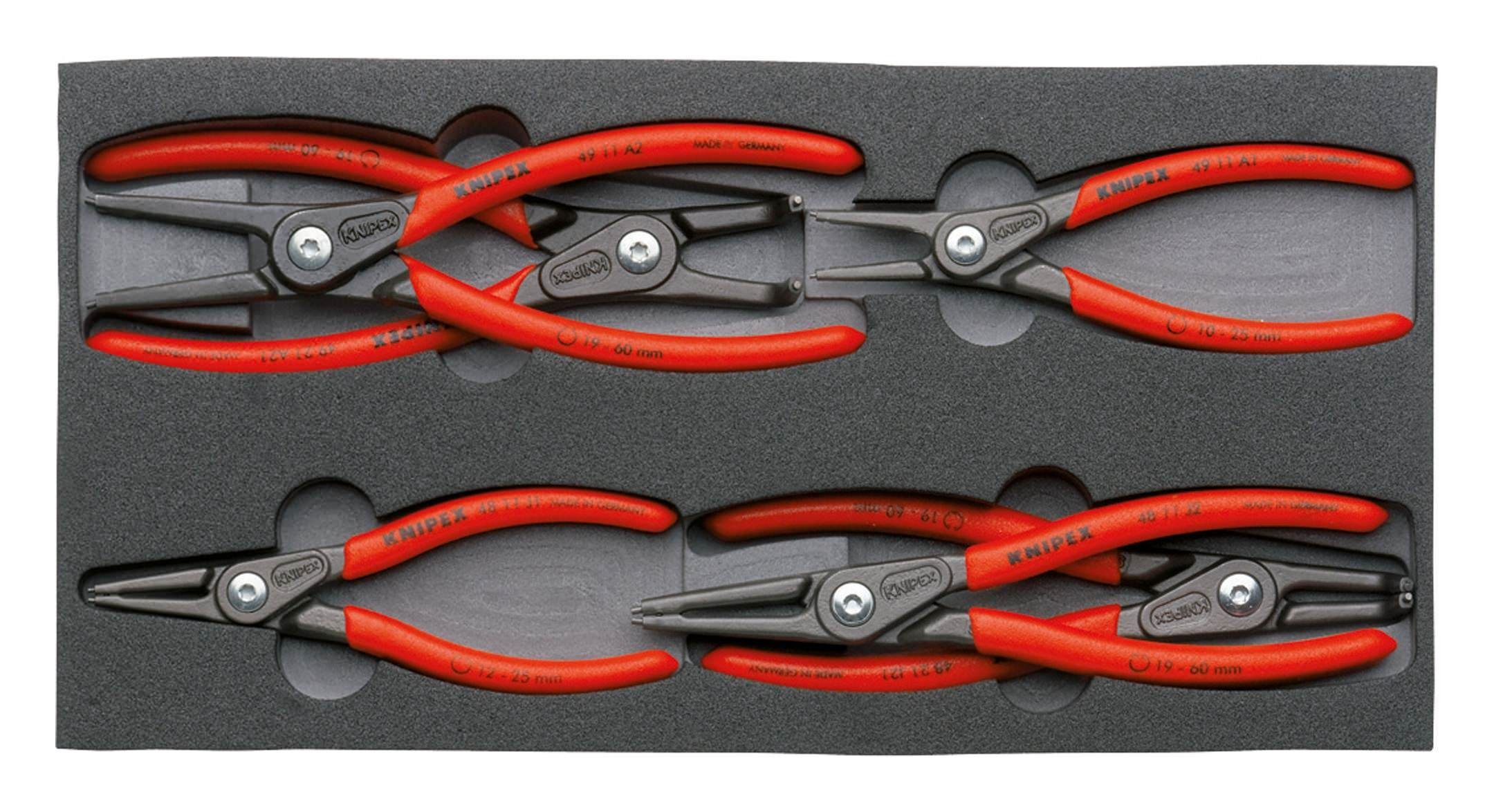 Knipex Sicherungsringzange, 6-tlg., Präzisions Sicherungsringzangen-Set 6tlg. SRZ