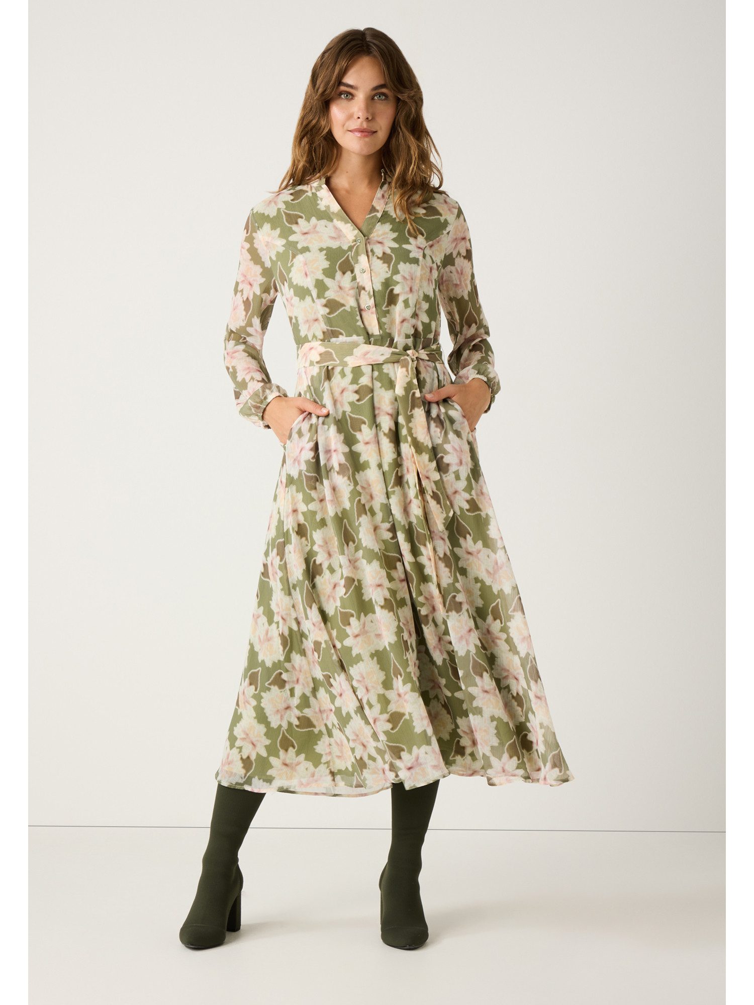 MORE&MORE Blusenkleid Maxikleid, figurschmeichelnd günstig online kaufen