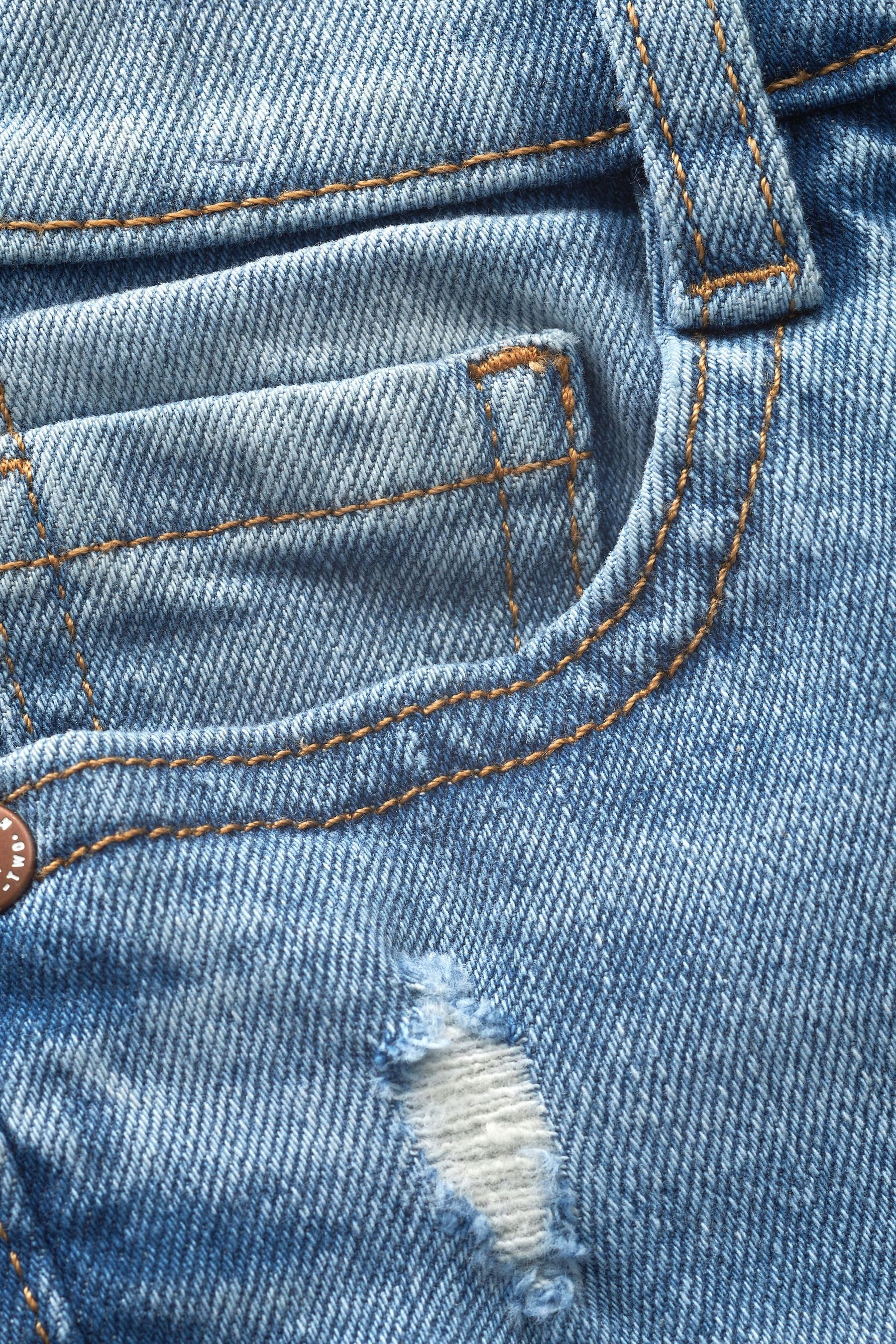 Next Jeansshorts Denim-Shorts Light (1-tlg) Blue Distressed