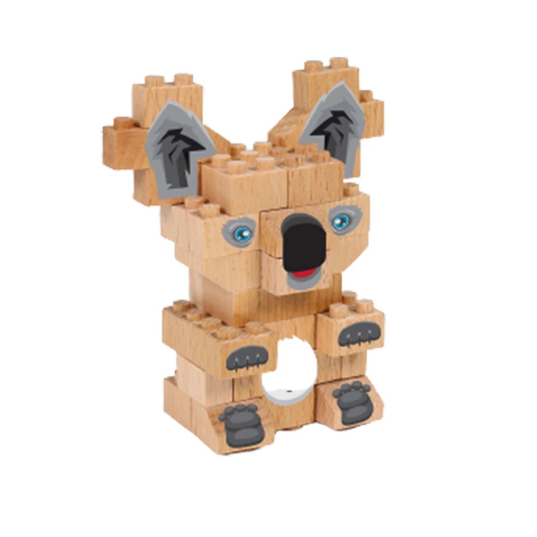 FabBrix WWF Koala Wooden Bricks Holzbausteine, Klemmbausteine Holzbaukasten