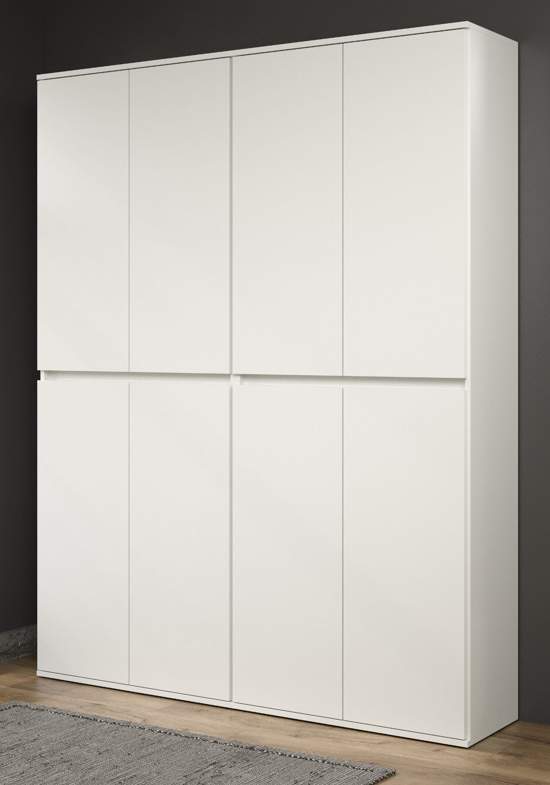 Inn.Furn Garderobenschrank Nevada (Garderobe und Schuhschrank, 8-türig, 148 cm) variable Inneneinteilung