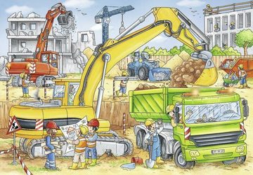 Ravensburger Puzzle Viel zu tun auf der Baustelle. Puzzle 2 x 24 Teile, 24 Puzzleteile