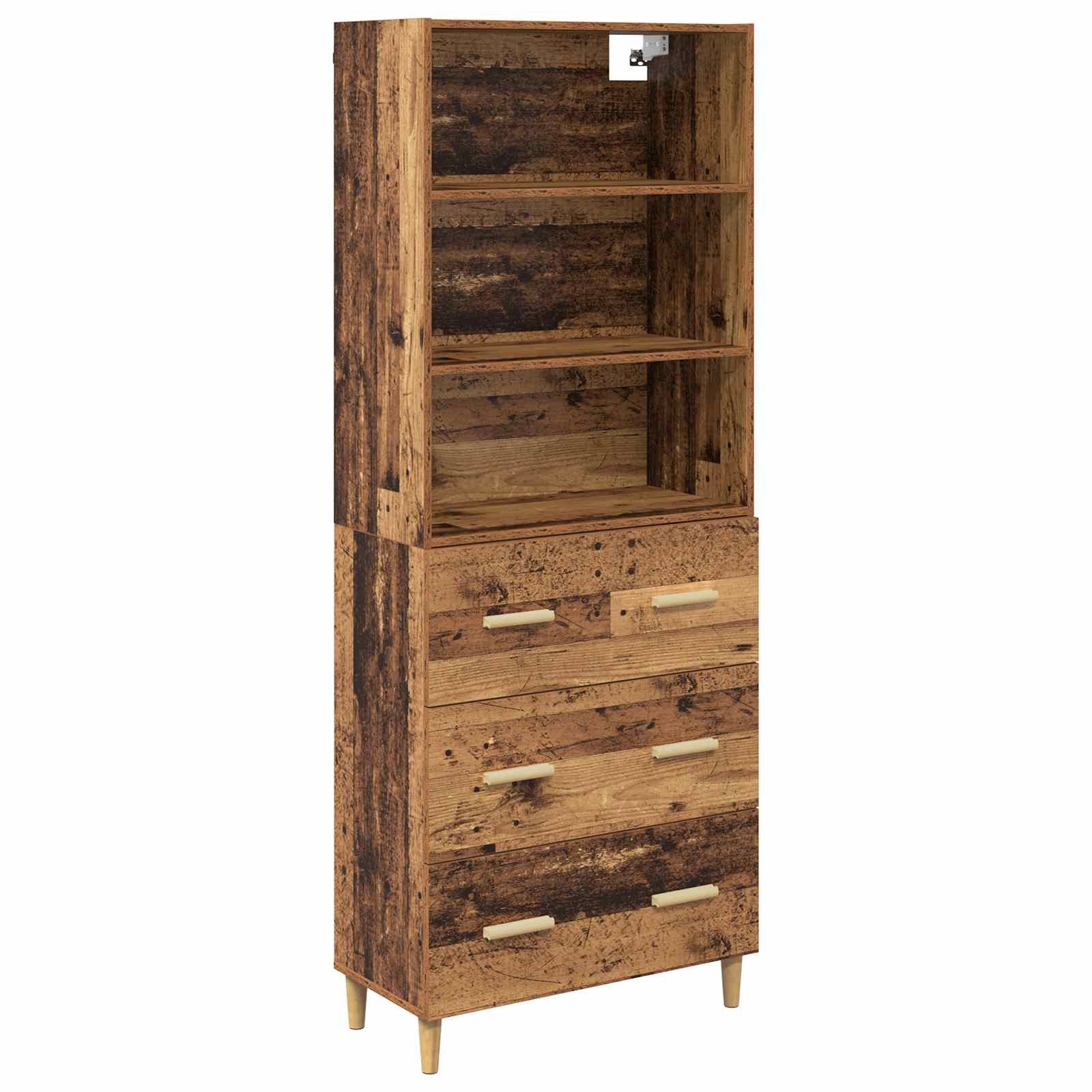 vidaXL Highboard Highboard Altholz 69,5 x 32,5 x 180 cm Holzwerkstoff (1 St)