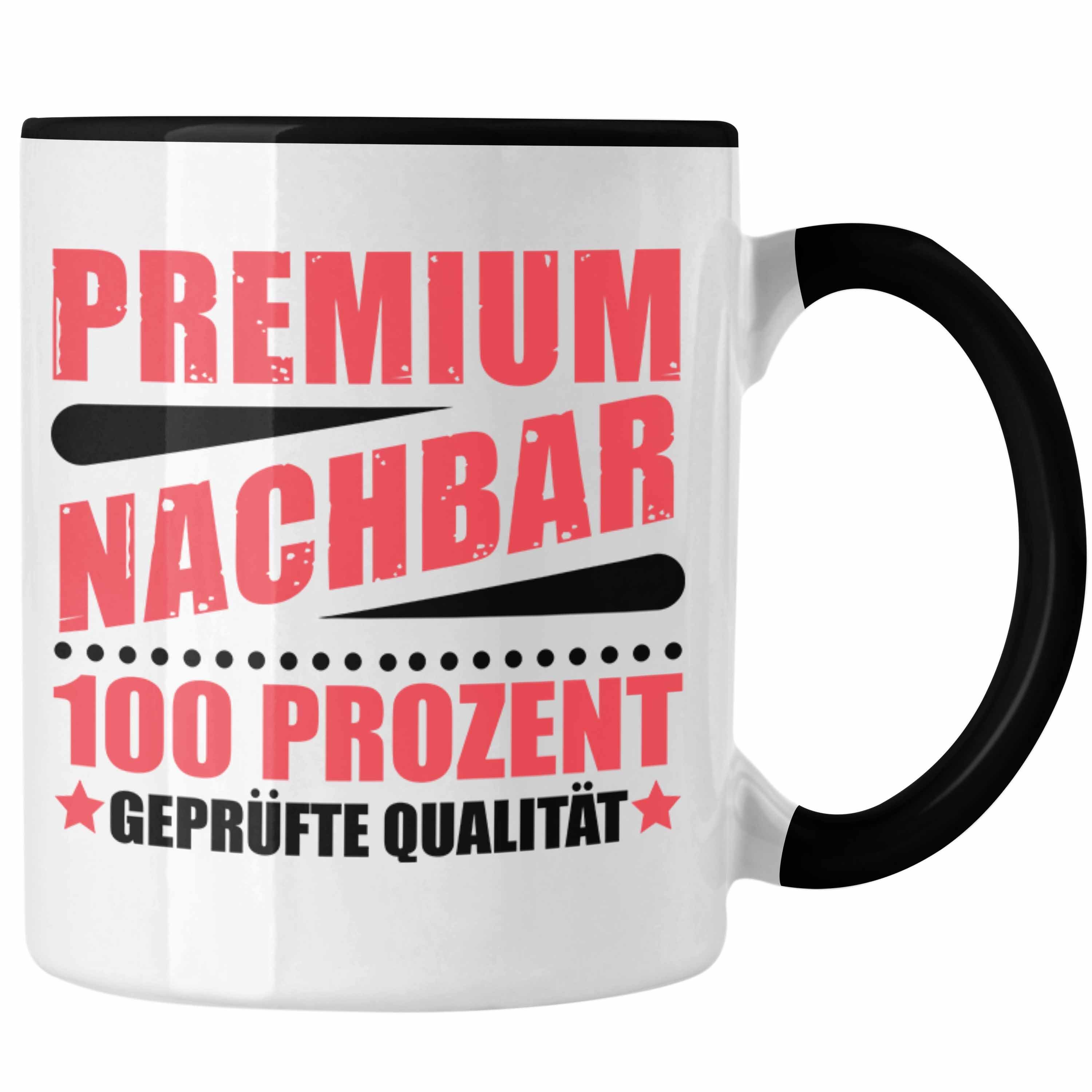 Trendation Tasse Trendation - Premium Nachbar Tasse Geschenk Bester Nachbar Geschenkidee Nachbarn Schwarz