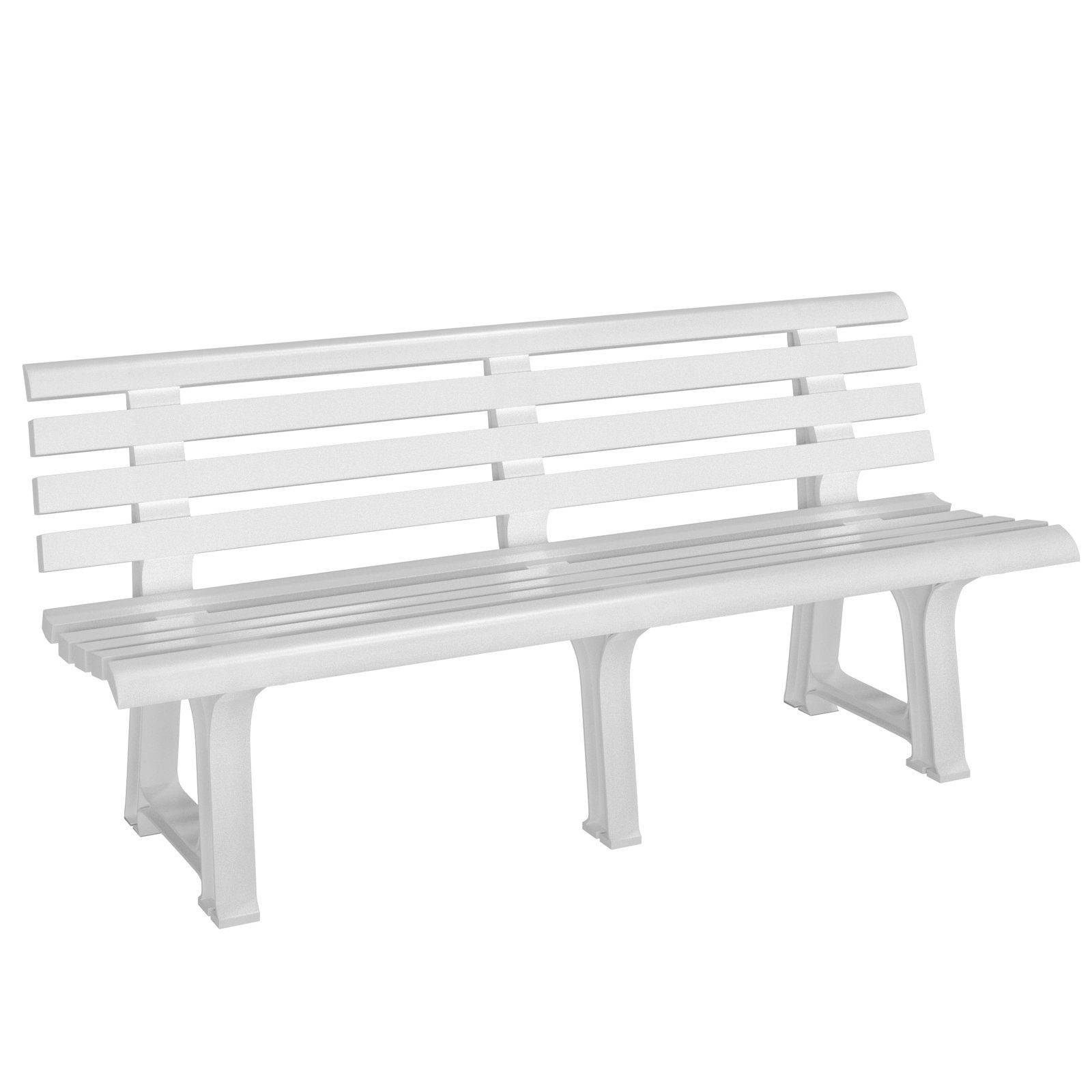 Casaria Gartenbank Orchidea, Sitzbank Wetterfest Kunststoff 240kg Belastbar 145x46cm Garten Weiß