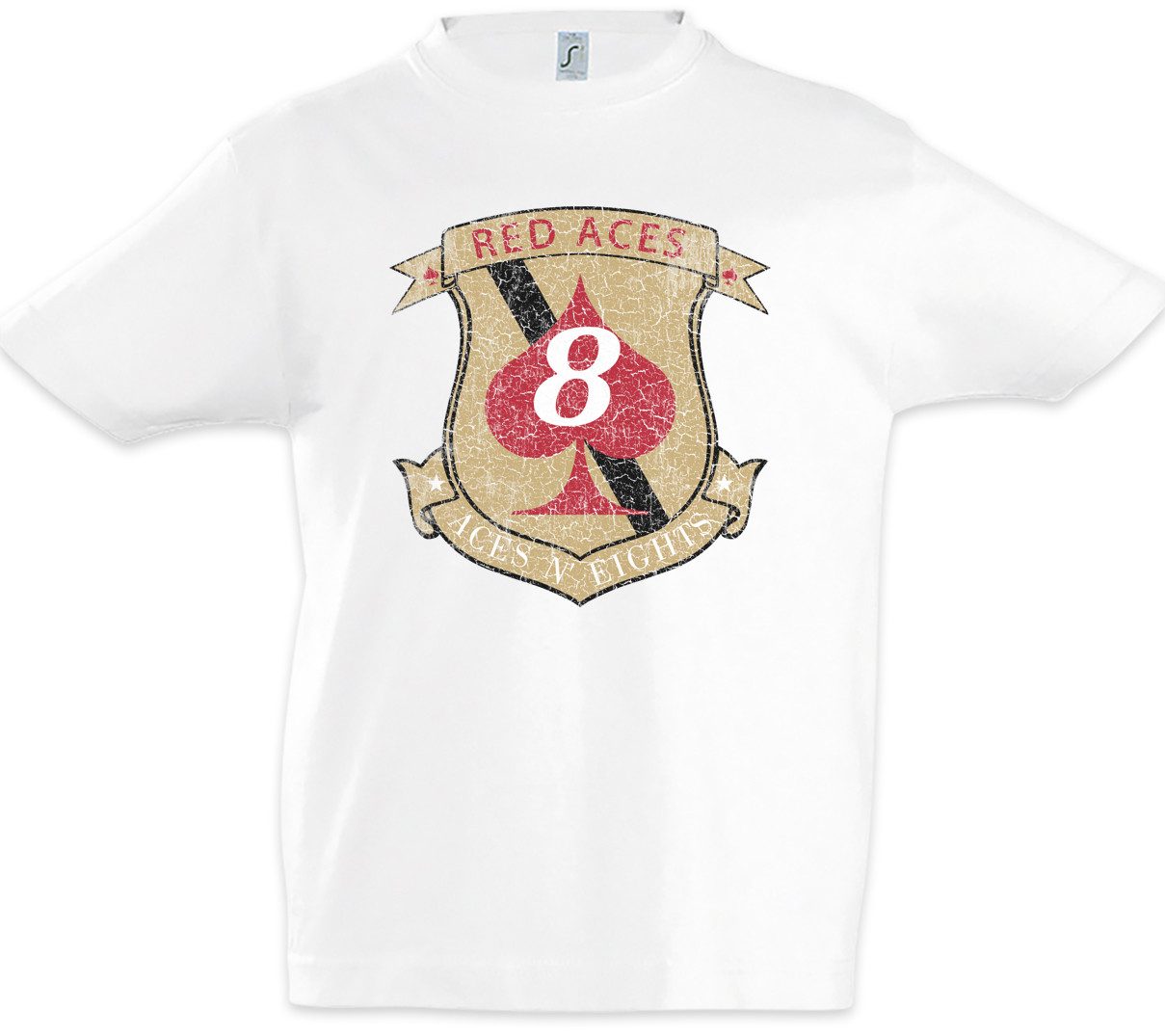 Print-Shirt Red Aces Squadron Patch Kinder T-Shirt Lieutenant Galactica Space Ship