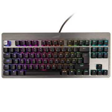 Mountain Everest Core TKL Tastatur Mechanisch MX Red Gaming-Tastatur (ISO Deutsches Layout RGB-LED-Beleuchtung rot grau)
