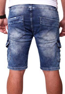 Reslad Jeansshorts Reslad Cargo Jeans Shorts Herren Kurze Hosen Sommer - Sweathose in Cargo-Shorts Sweatjeans Jeansbermudas Stretch Jeans-Hose