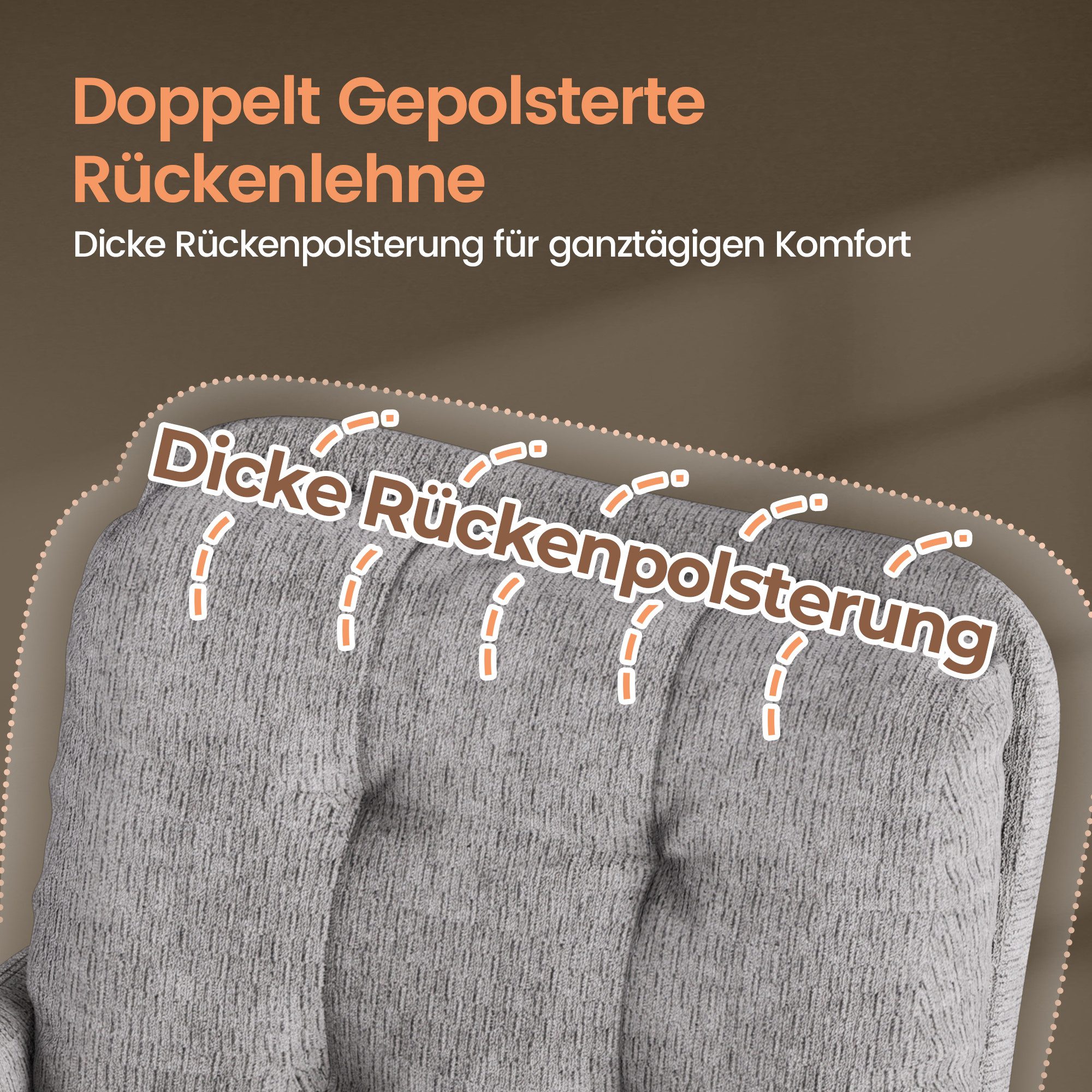 H.yeed Drehstuhl mit Armlehnen, 360° Drehbar