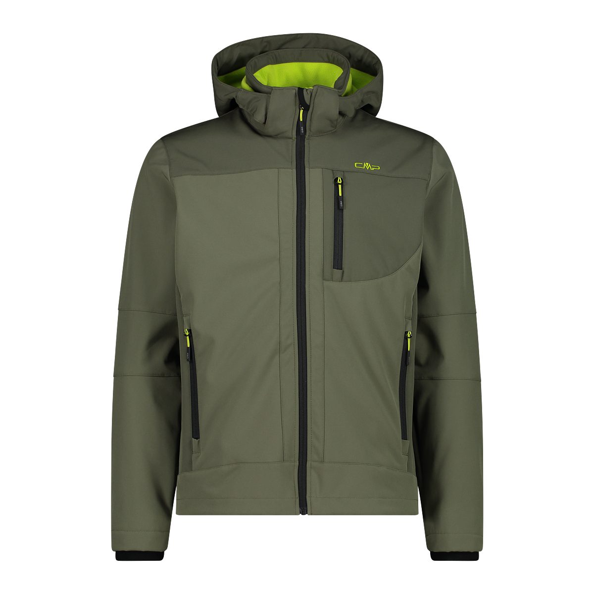 CMP Softshelljacke Softshell-Herrenjacke mit abnehmbarer Kapuze khaki-oil green | 