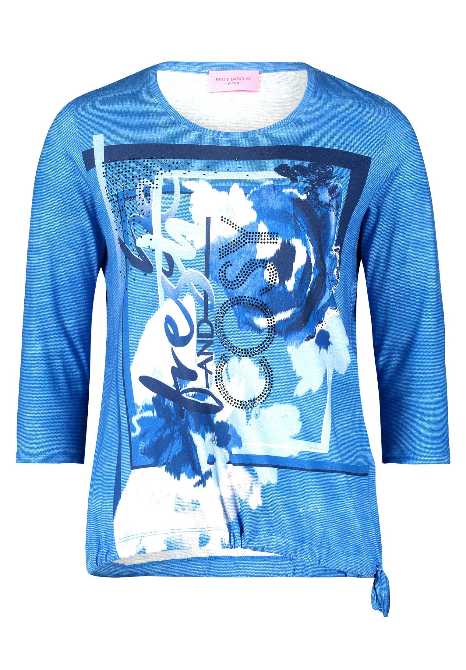 Betty Barclay T-Shirt Glitzersteine Blue mit Tunnelzug (1-tlg) Blue-Light