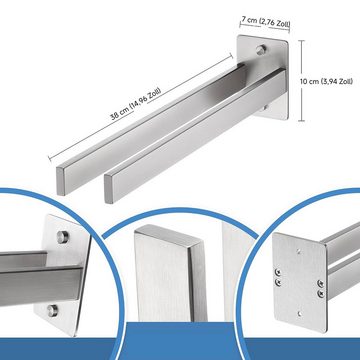 Caterize Handtuchhalter Ohne Bohren Zweiarmig, Edelstahl Handtuchstange Selbstklebender 40 cm