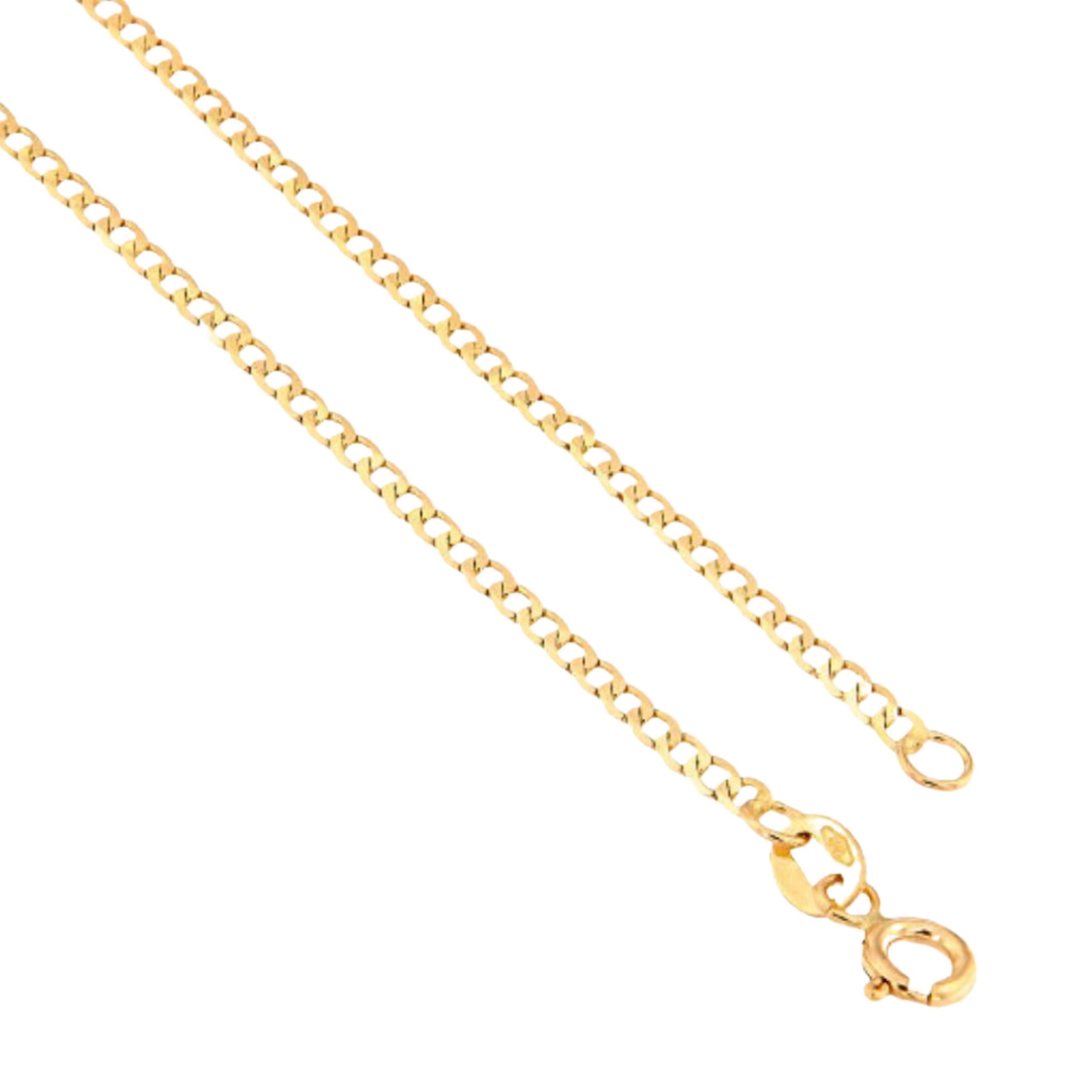 GOLDKLEIN Goldkette 14 Karat 585 Echtgold Gold Stil Panzerkette 40cm - 55cm Halskette - Damen Herren mit Schmuckbox - Sale 31.10.2026 – Bild 3 von 4