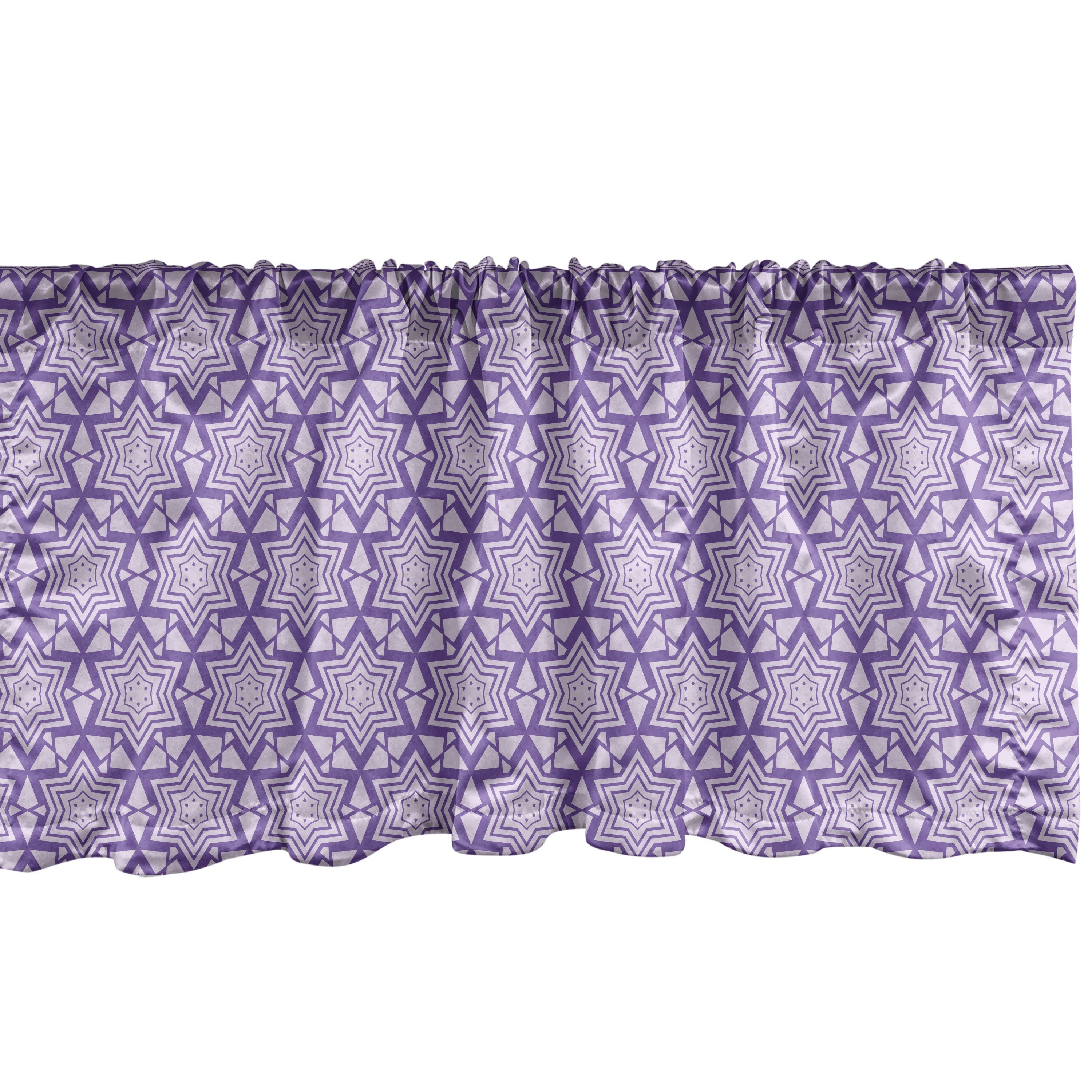 Küche Abstrakte Kunst Geometrie Microfaser, für Volant Motiv Stangentasche, mit Abakuhaus, Sterne Schlafzimmer Vorhang Dekor Scheibengardine