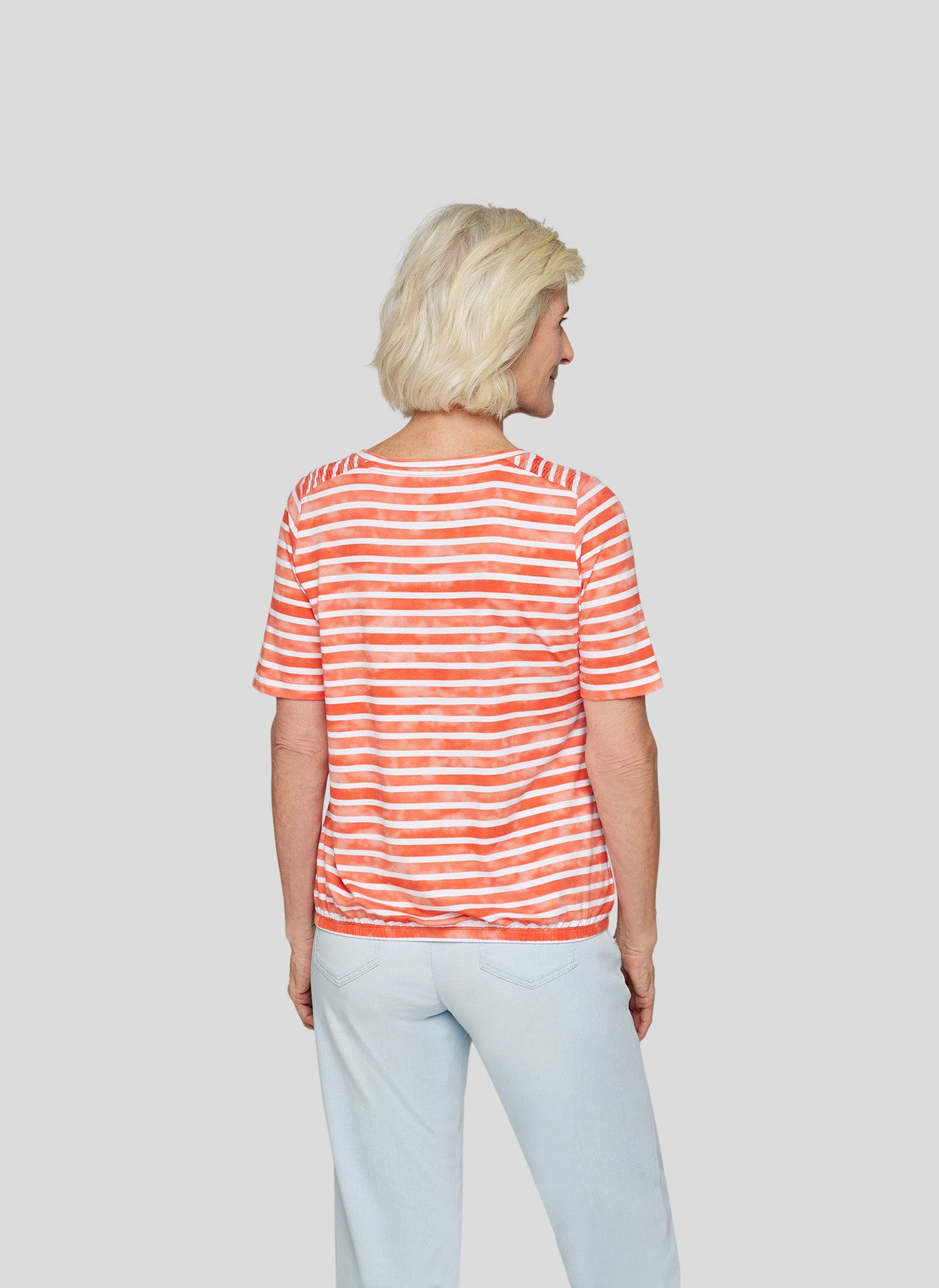 Rabe Rundhalsshirt im Streifen-Look und mit Nieten-Details günstig online kaufen