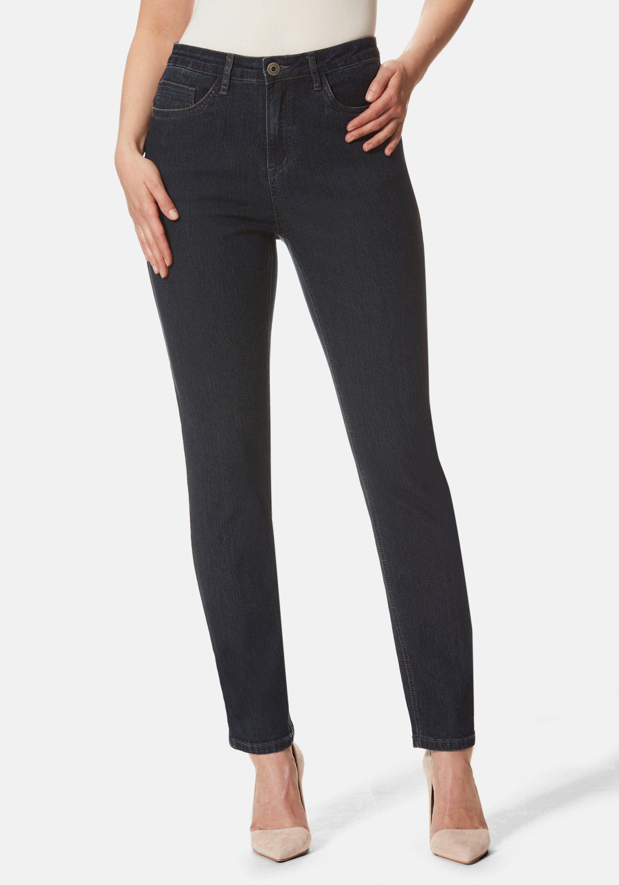 STOOKER WOMEN 5-Pocket-Jeans Nizza Denim Tapered Fit dark blue denim