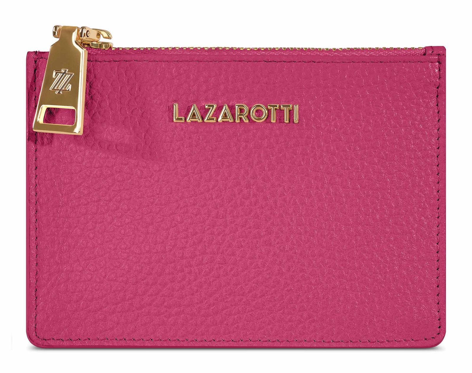 Lazarotti Kartenetui Zip Etui 4 Card Slots, aus echtem Leder mit RFID-Blocker Schutz