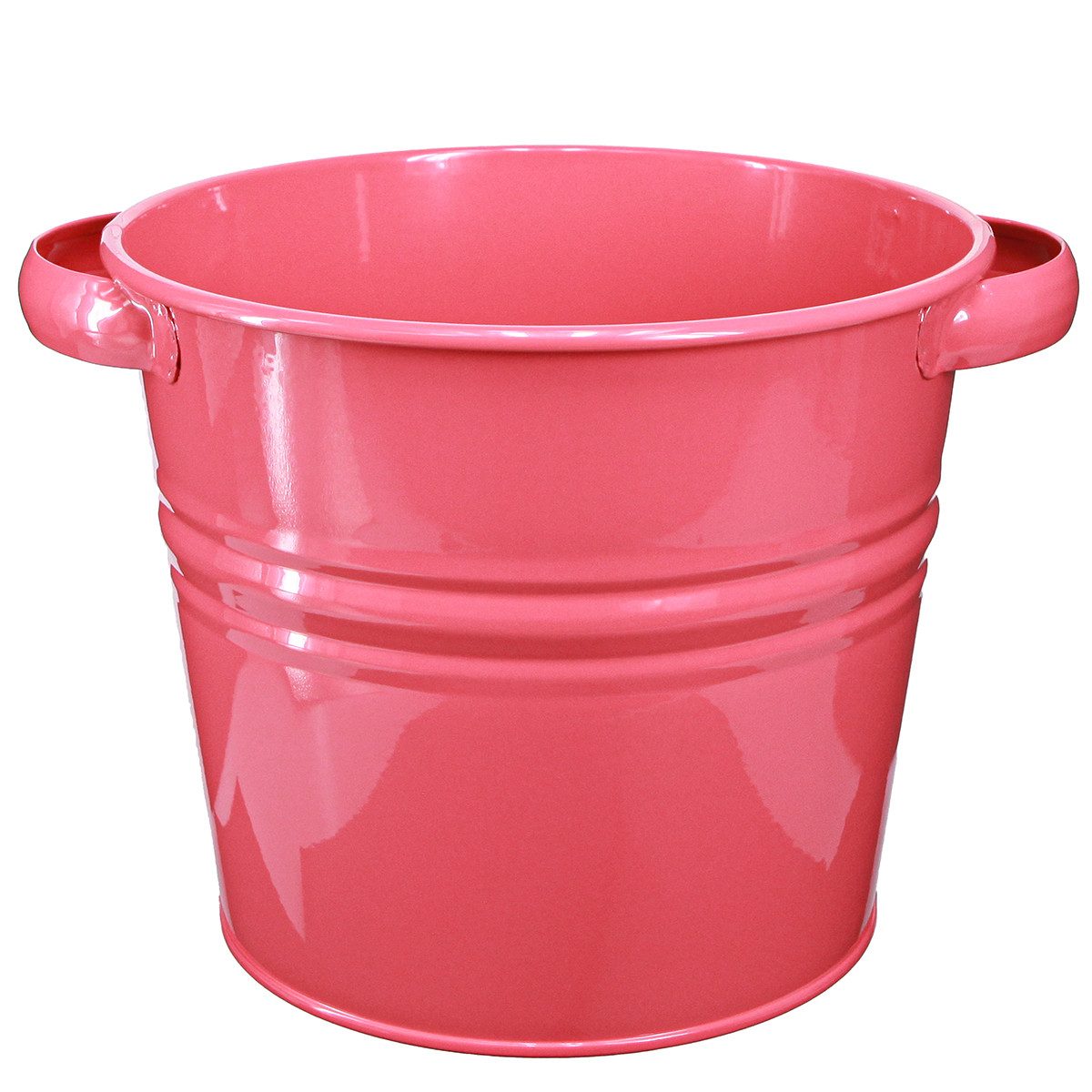 Viana Übertopf Deko Topf Rosa Metall Blumentopf Griffe 31x26x21,5cm Vintage